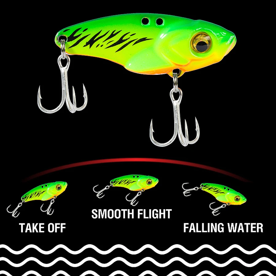 6PCS Metal VIB Lure 5g 7g 10g 15g 20g 3D Eyes Spoon Spinner Balancer Fishing Lure Sinking Jig Hard Bait Fishing Tackle
