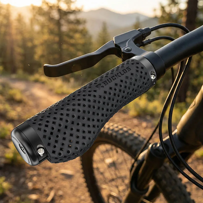 BUCKLOS 3D Printed Bicycle Grips Ergonomics 3D Bike Handlebar Grips Honeycomb Bicycle Handle Lock on MTB Cuffs Bike Bar End