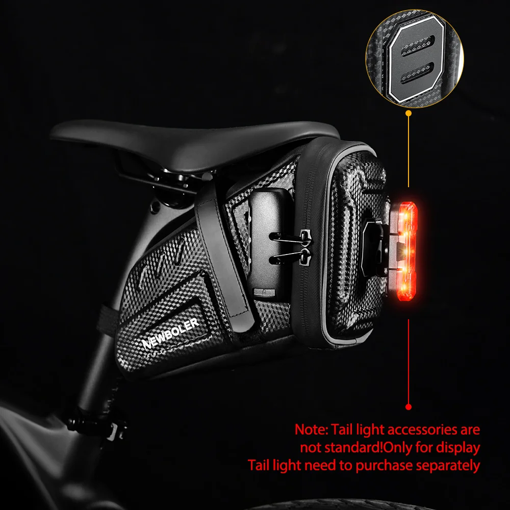 2.5L Bicycle Bag Large Capacity Bike Seat Bag Back Seat Pouch Reflective Bicycle Saddle Bag EVA for Mountain Road Bikes