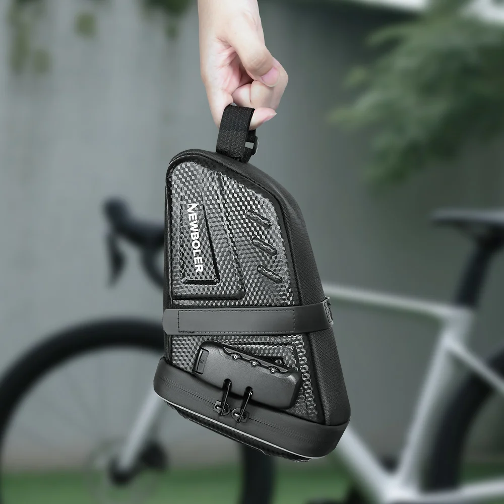 2.5L Bicycle Bag Large Capacity Bike Seat Bag Back Seat Pouch Reflective Bicycle Saddle Bag EVA for Mountain Road Bikes