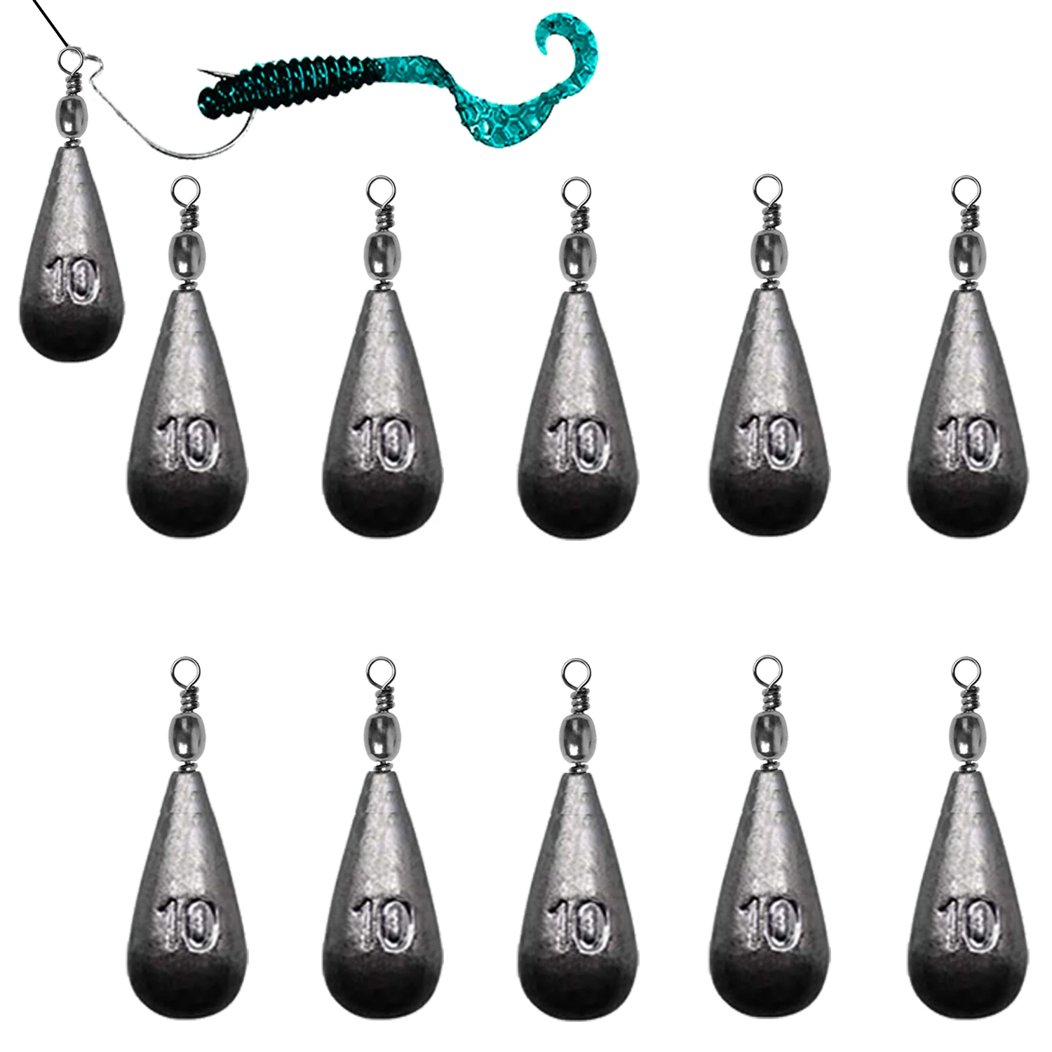 10pcs/lot Drop Shot Fishing Sinker 7g 10g 15g 20g 25g 30g Fishing Swivel Carp Fishing Weight Fishing Tackle Accessories