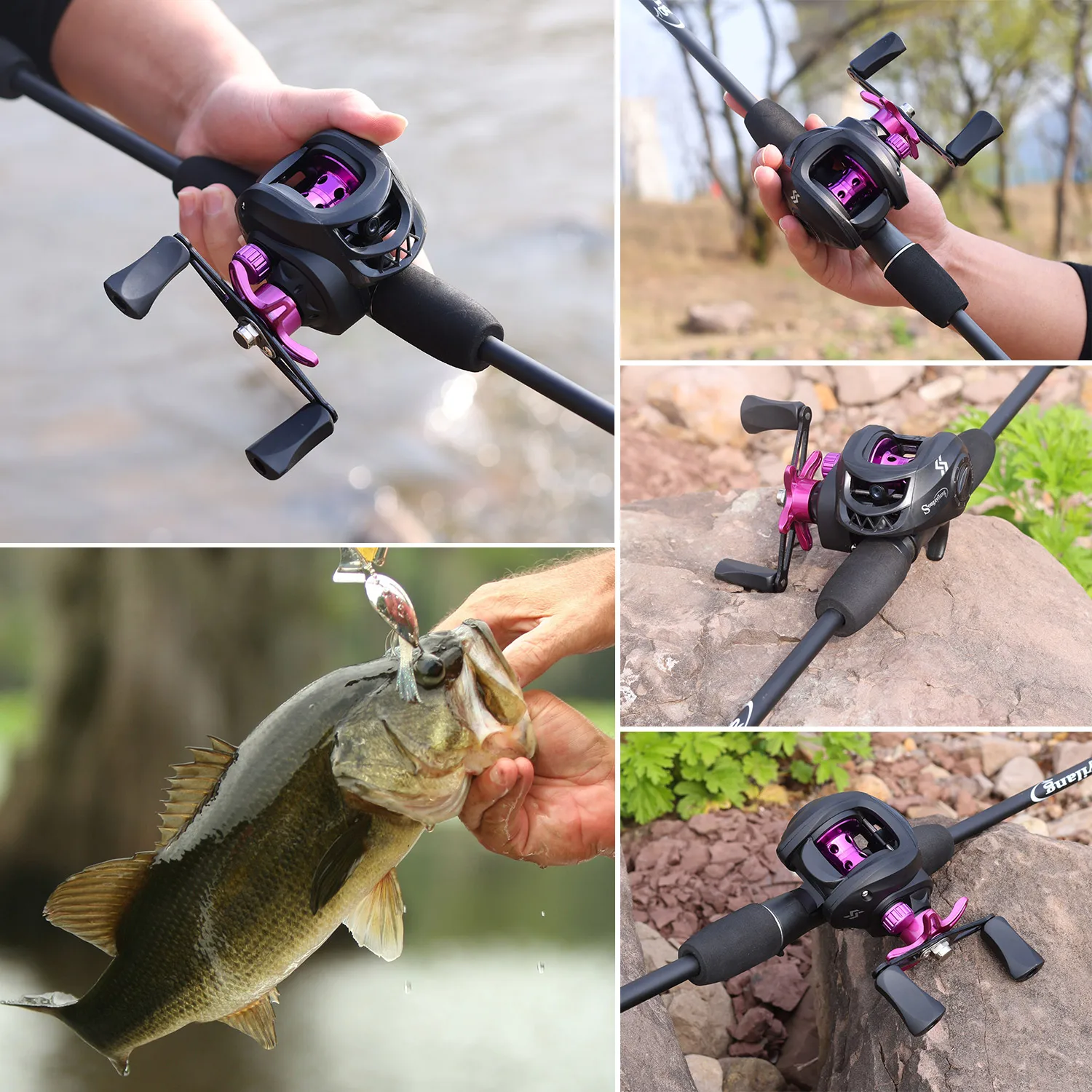 Sougayilang Baitcasting Reel Magnetic Braking System 7.2:1 Gear Ratio Aluminum Spool 8KG Max Drag Freshwater Fishing Coil
