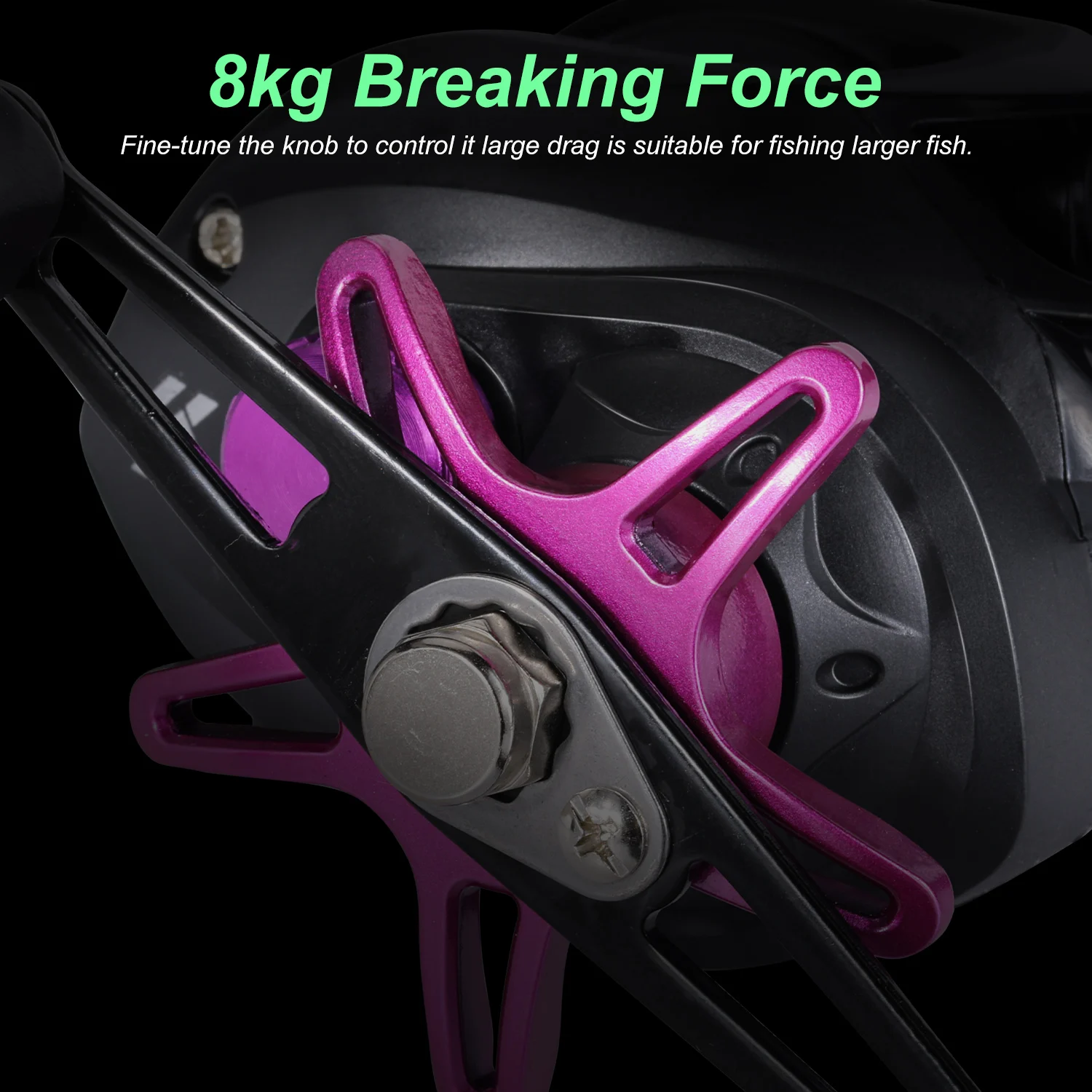 Sougayilang Baitcasting Reel Magnetic Braking System 7.2:1 Gear Ratio Aluminum Spool 8KG Max Drag Freshwater Fishing Coil