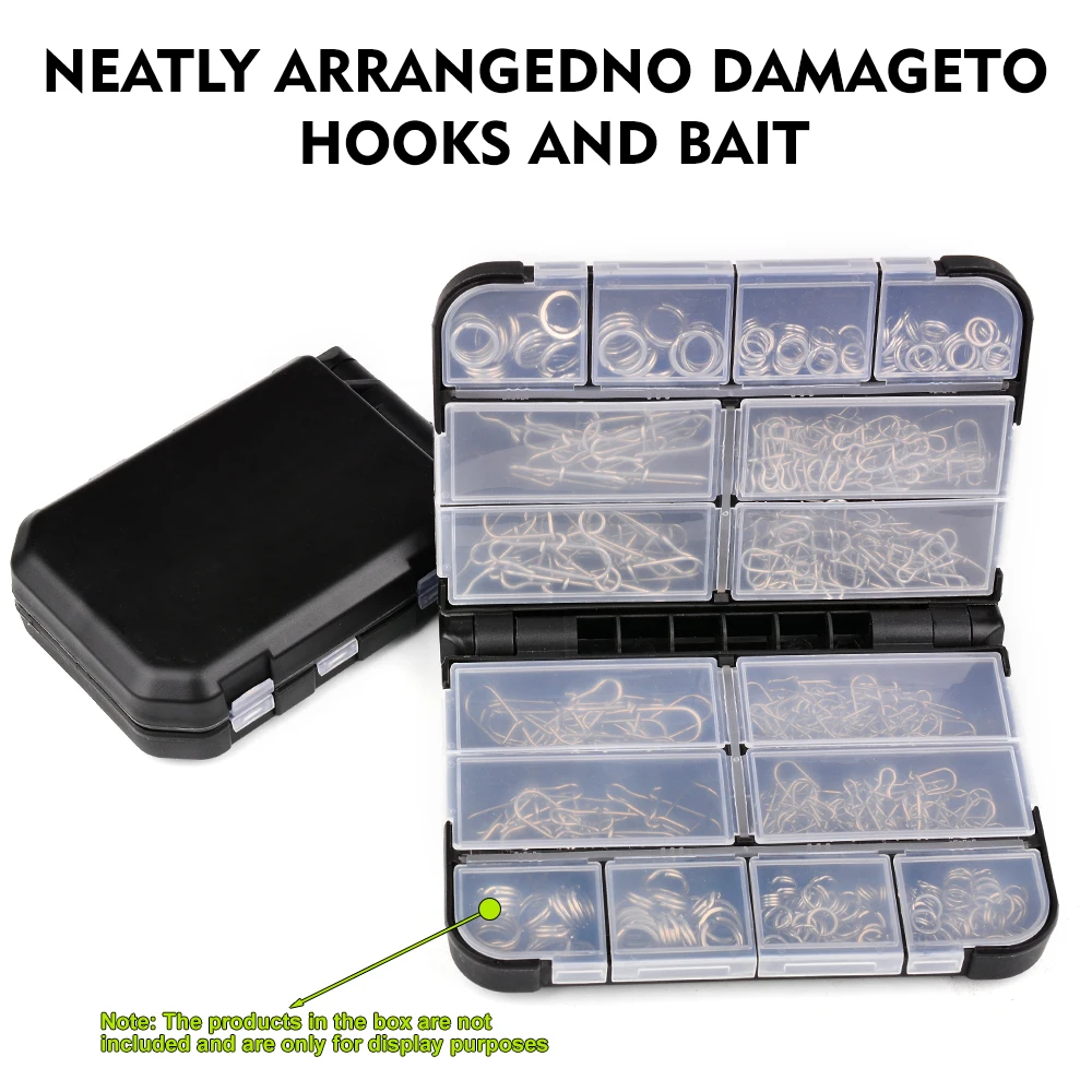 PROBEROS 1PC Plastic Fishing Tackle Bait Storage Boxes Portable Double-Sided Lure Hook Organizer Mini Utility Lures Fishing Box