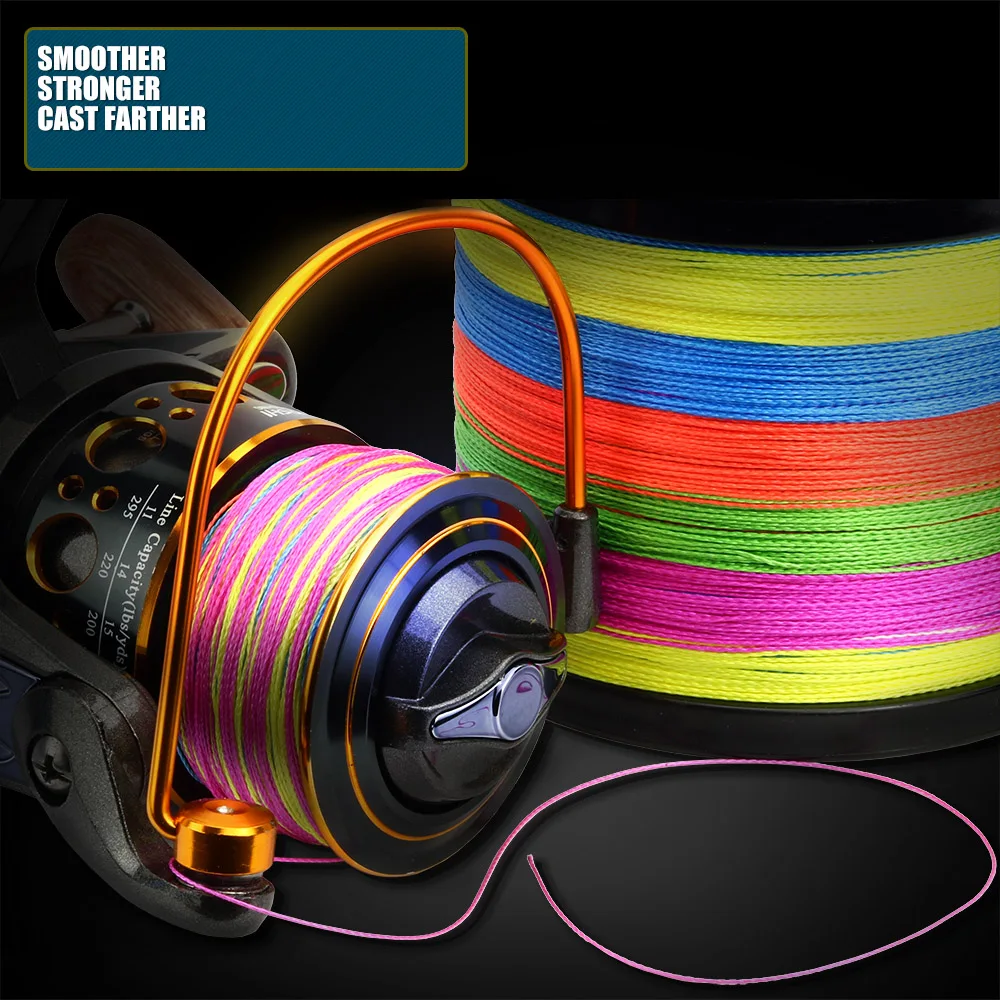 BAKAWA 4X Braided Fishing Line PE Fishing Wire 100M 300M 500M 1000M Abrasion Resistant Super Strong Multifilament Smooth Casting
