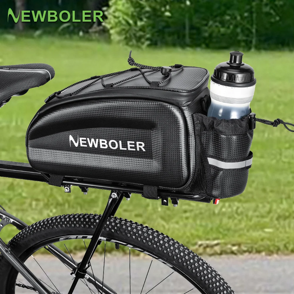 NEWBOLER Hard Shell Bicycle Trunk Bag Large Capacity Waterproof Bike Rear Seat Rack Bag Bike Shoulder Bag For MTB Cycling E-Bike