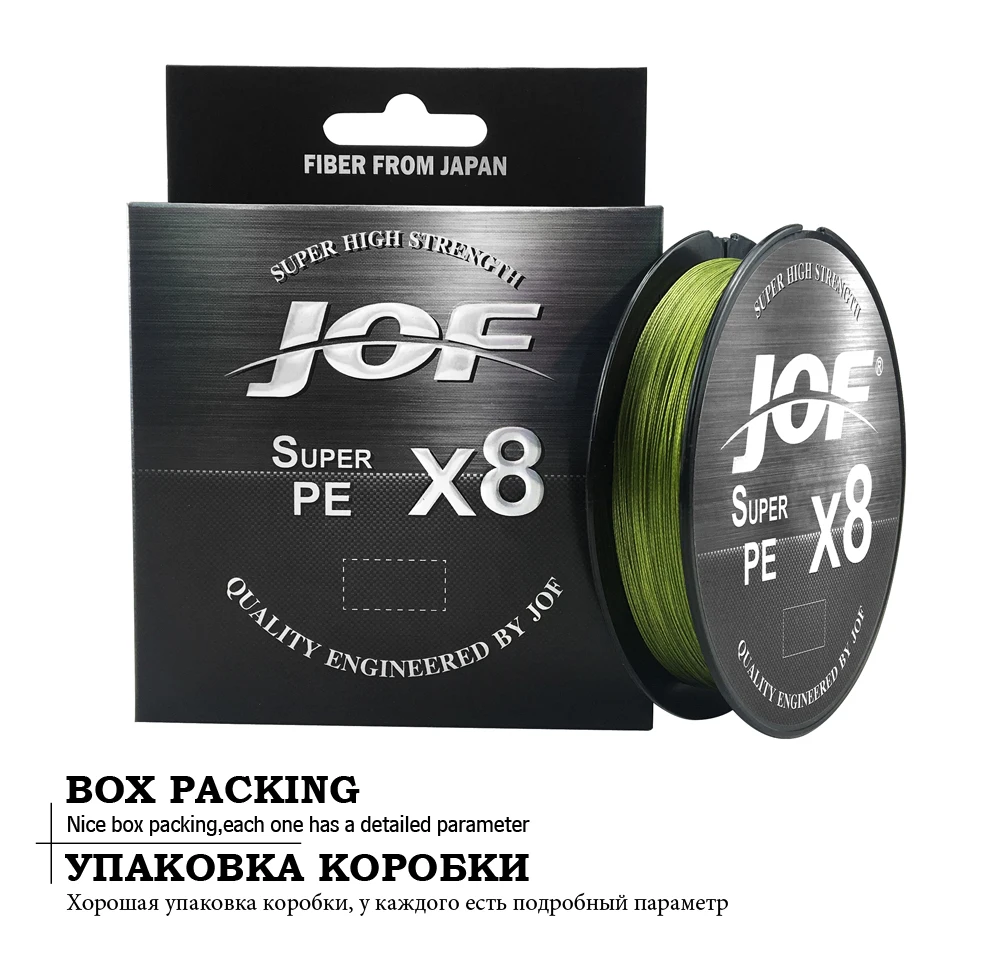 JOF X8 100M/150M/300M/500M PE Fishing Line Super Strong Braided Wire - Durable Multicolor Monofilament Line for Angling