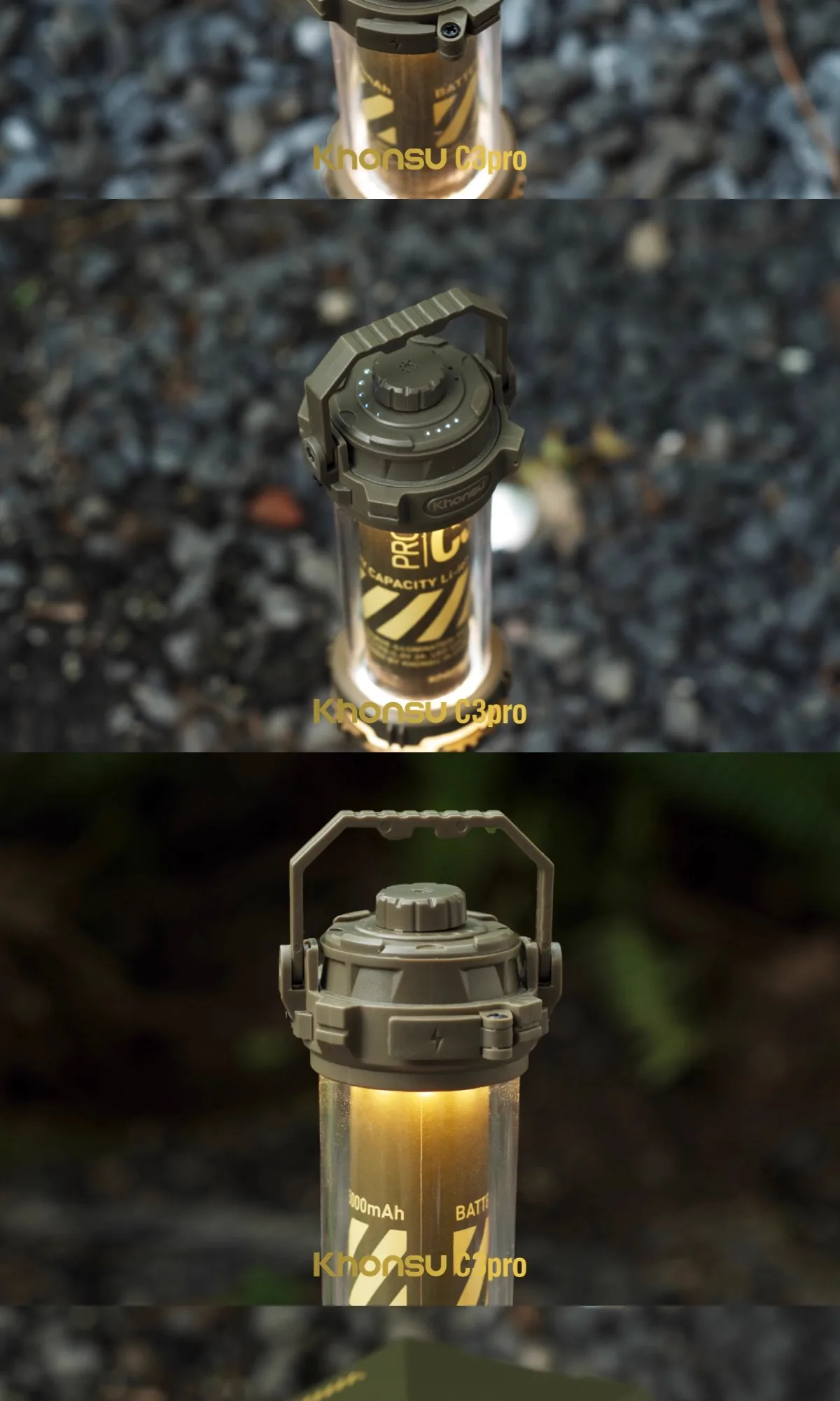 5000mAh Tactical Camping Lamp Portable Rechargeable Tent Lamp Outdoor LED Flashlight For Outdoor Camping Hiking Fishing