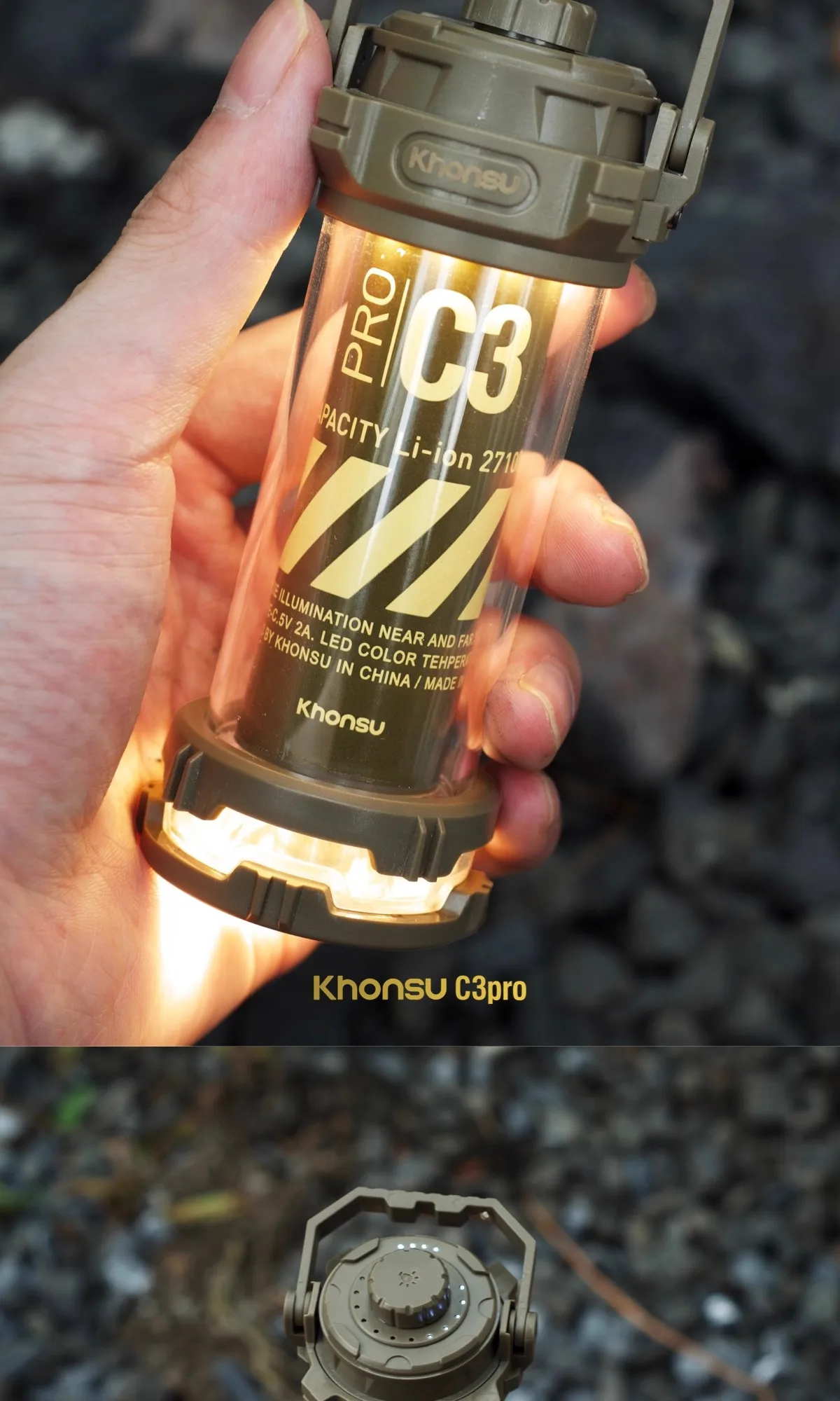 5000mAh Tactical Camping Lamp Portable Rechargeable Tent Lamp Outdoor LED Flashlight For Outdoor Camping Hiking Fishing
