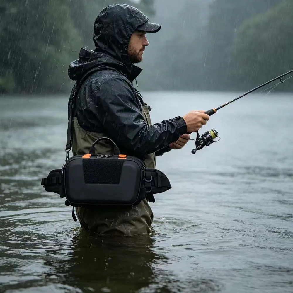 Lure Bag Fishing Gear Bag Multi-Functional Waist Bag Cross-Body Bag Large Capacity Fishing Rod Bag