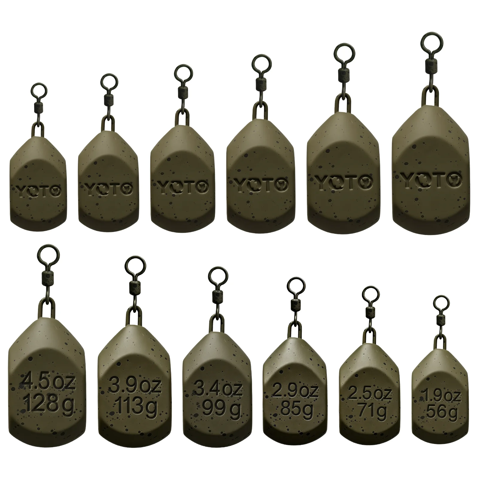 Carp Fishing Square Lead with Swivel Anti Tangle Stable Bottom Hold Strong Fishing Weight for Carp Angling