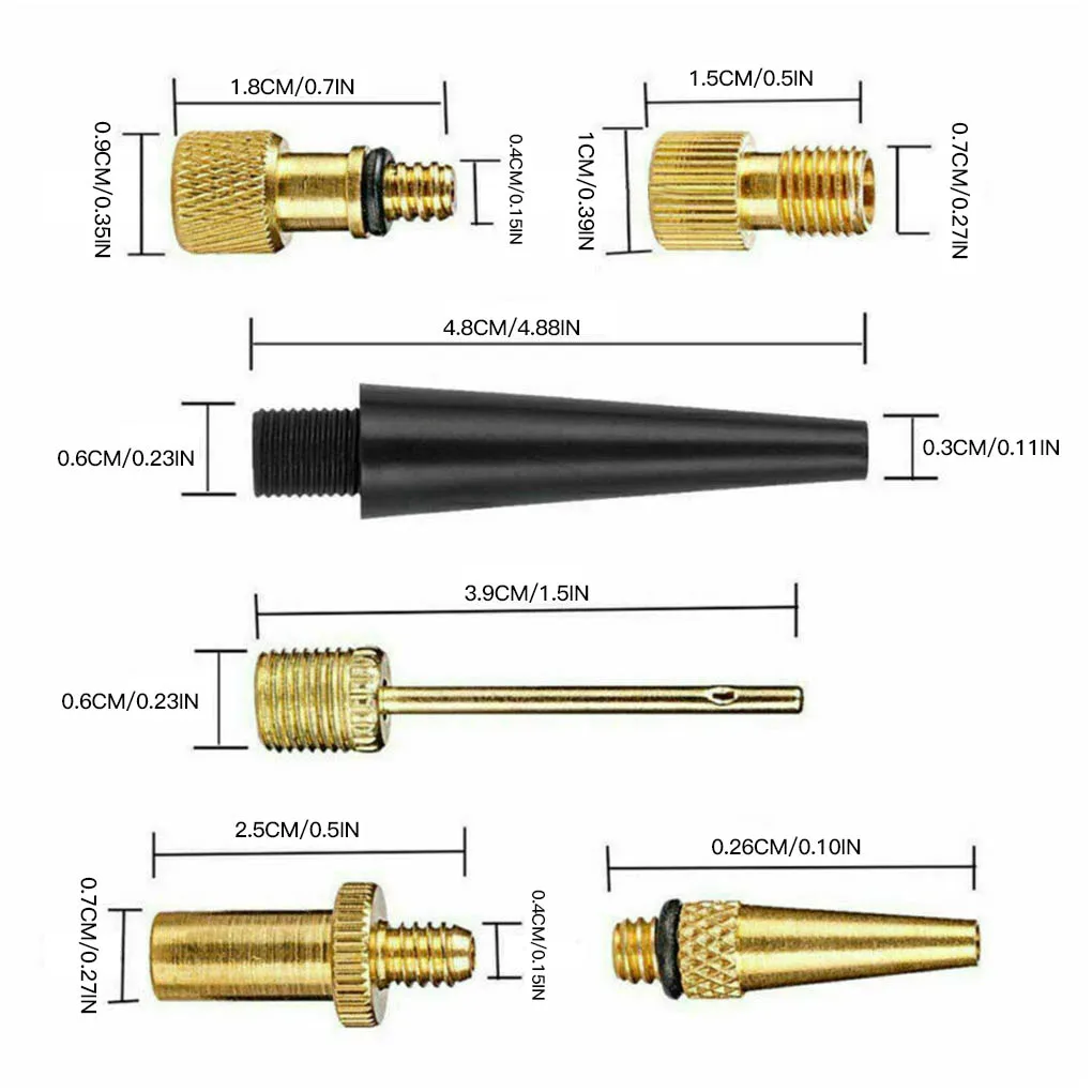 26pcs Copper Bike Valve Adapter Set Pump Inflator Kit for Bicycle Tires Football Cycling Accessories