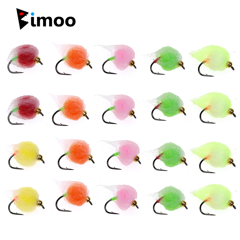 8/12pcs Bead Head Glo Bug Salmon Egg Fly Salmon Fish Roe Wet Flies Fast Sinking Trout Steelhead Fishing Artificial Bait Lure