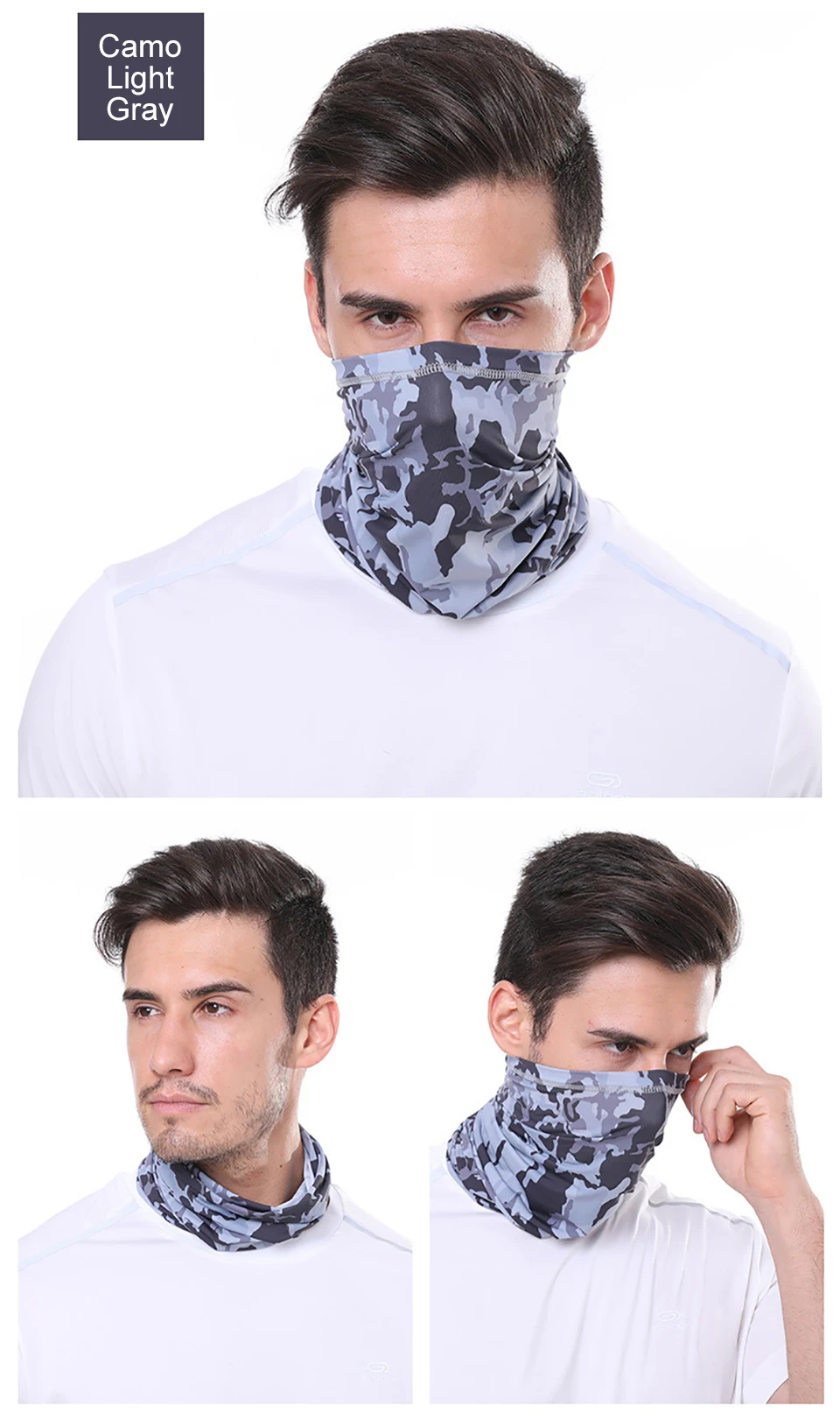 GTUBIKE Ice Silk Bandana Neck Gaiter Breathable UV Protection Hiking Face Mask Outdoor Sports Sunscreen Fishing Face Cover Scarf