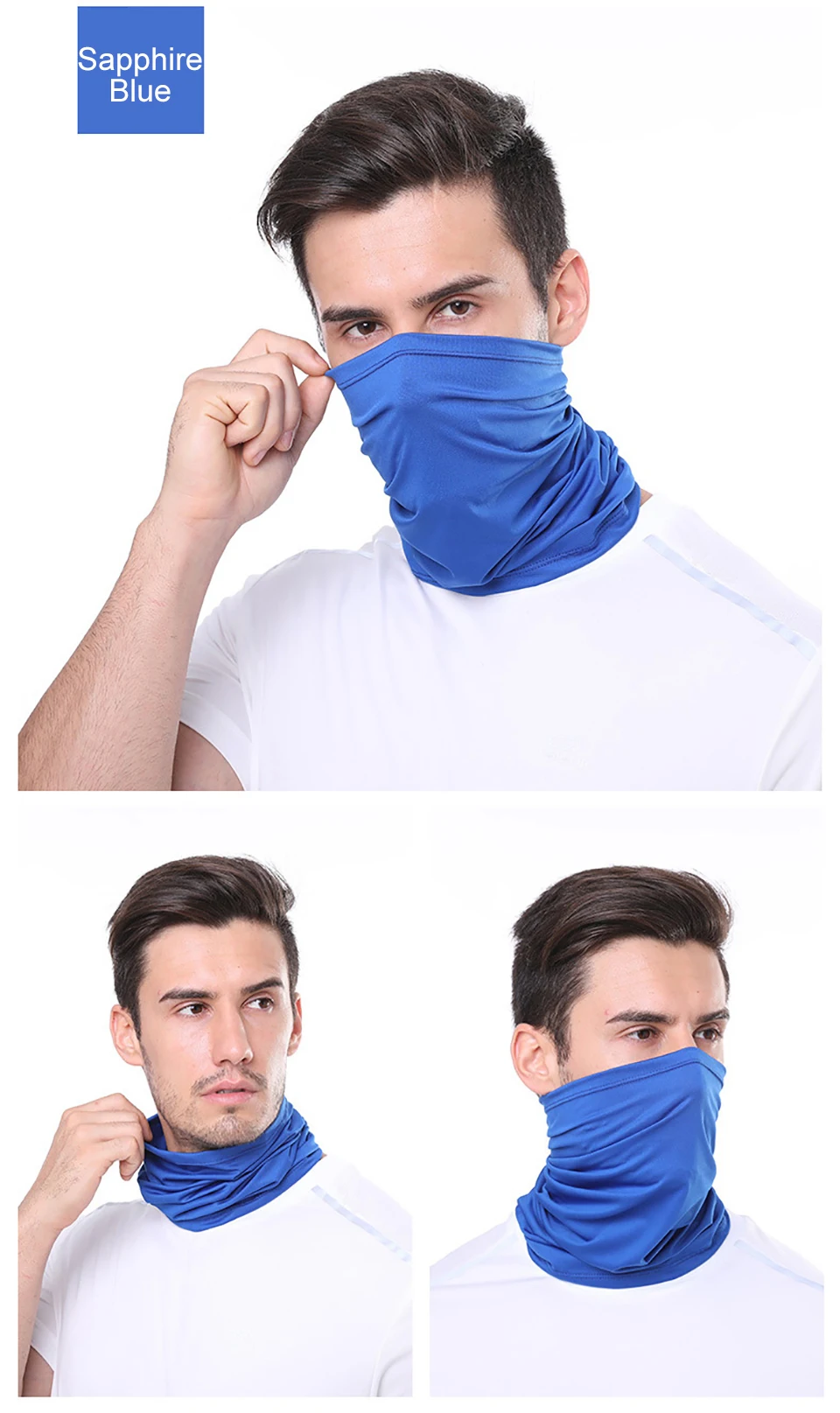 GTUBIKE Ice Silk Bandana Neck Gaiter Breathable UV Protection Hiking Face Mask Outdoor Sports Sunscreen Fishing Face Cover Scarf