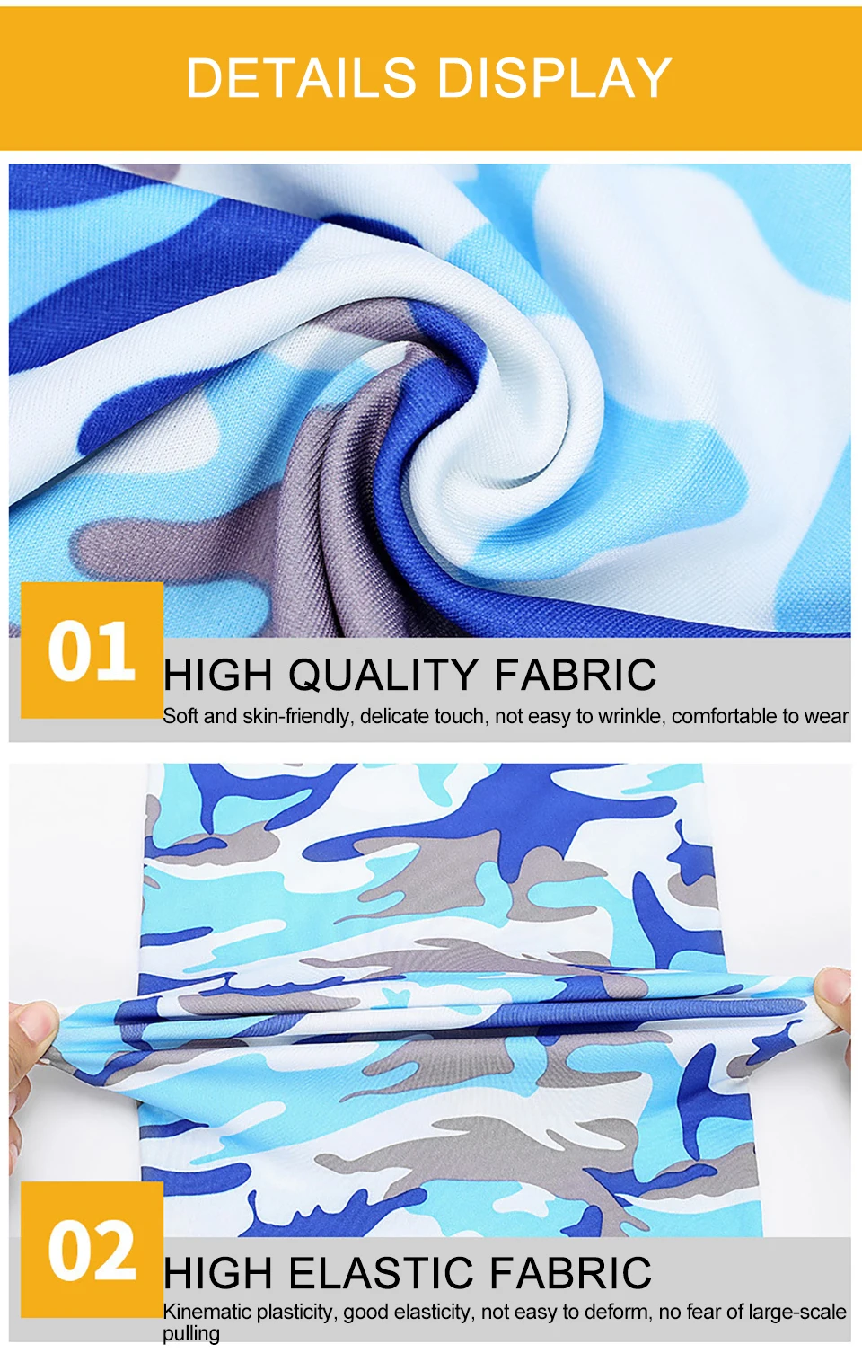 GTUBIKE Ice Silk Bandana Neck Gaiter Breathable UV Protection Hiking Face Mask Outdoor Sports Sunscreen Fishing Face Cover Scarf