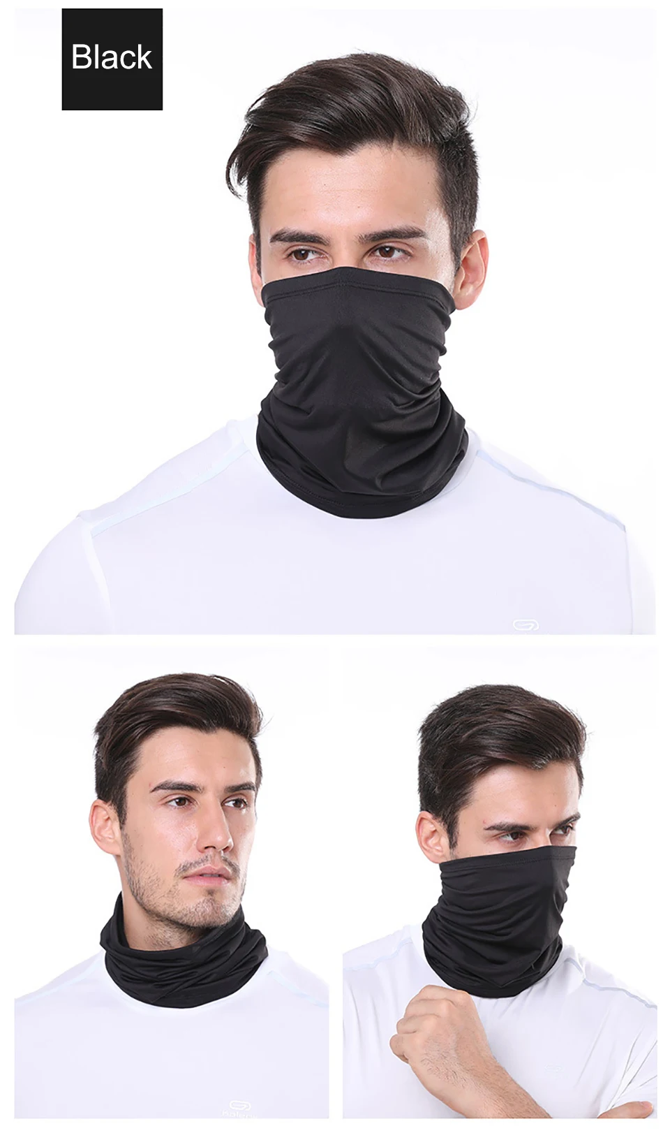 GTUBIKE Ice Silk Bandana Neck Gaiter Breathable UV Protection Hiking Face Mask Outdoor Sports Sunscreen Fishing Face Cover Scarf