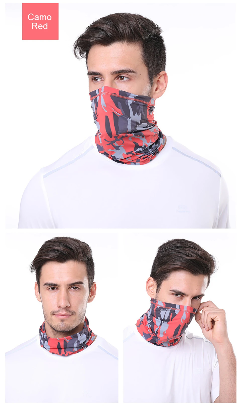 GTUBIKE Ice Silk Bandana Neck Gaiter Breathable UV Protection Hiking Face Mask Outdoor Sports Sunscreen Fishing Face Cover Scarf