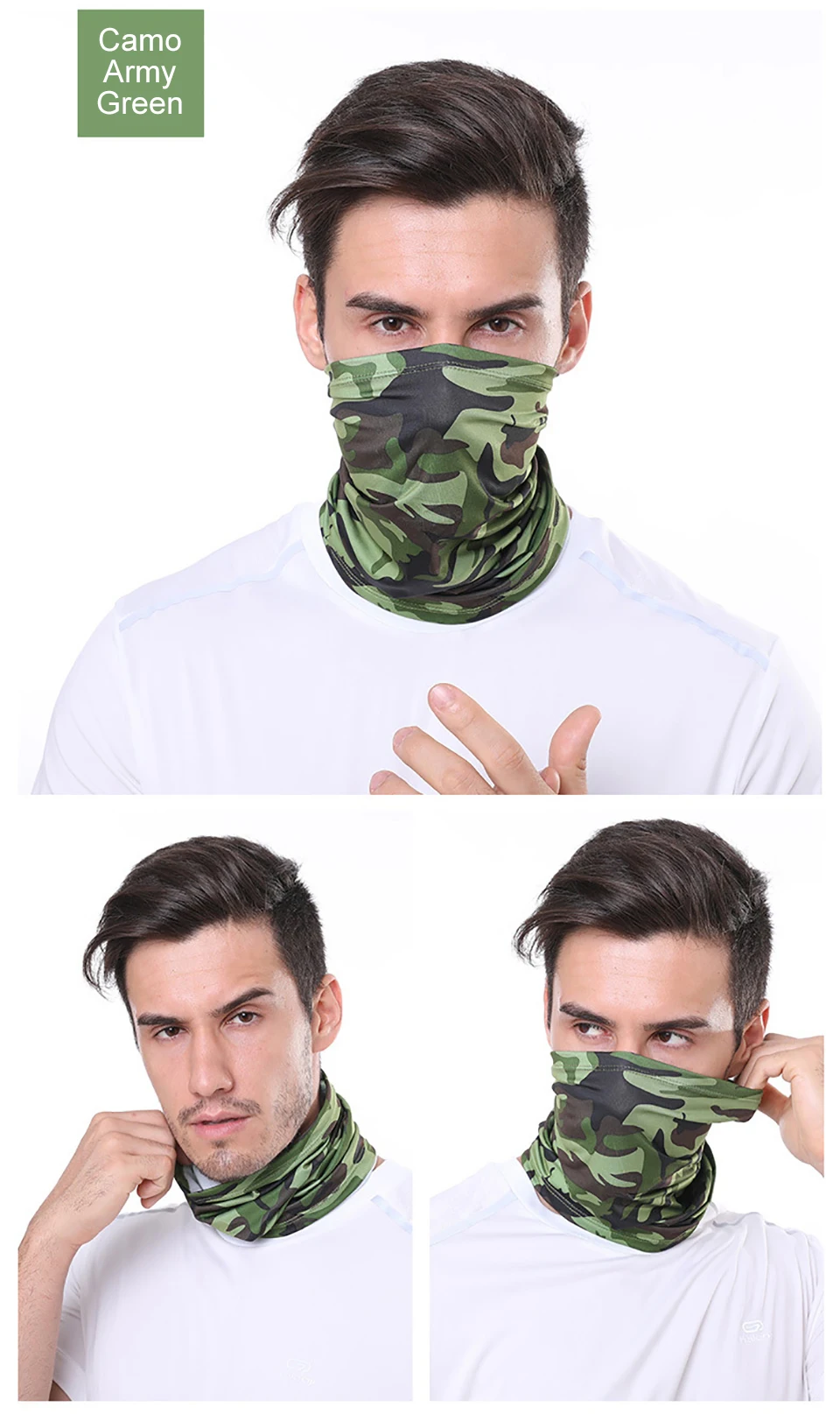 GTUBIKE Ice Silk Bandana Neck Gaiter Breathable UV Protection Hiking Face Mask Outdoor Sports Sunscreen Fishing Face Cover Scarf