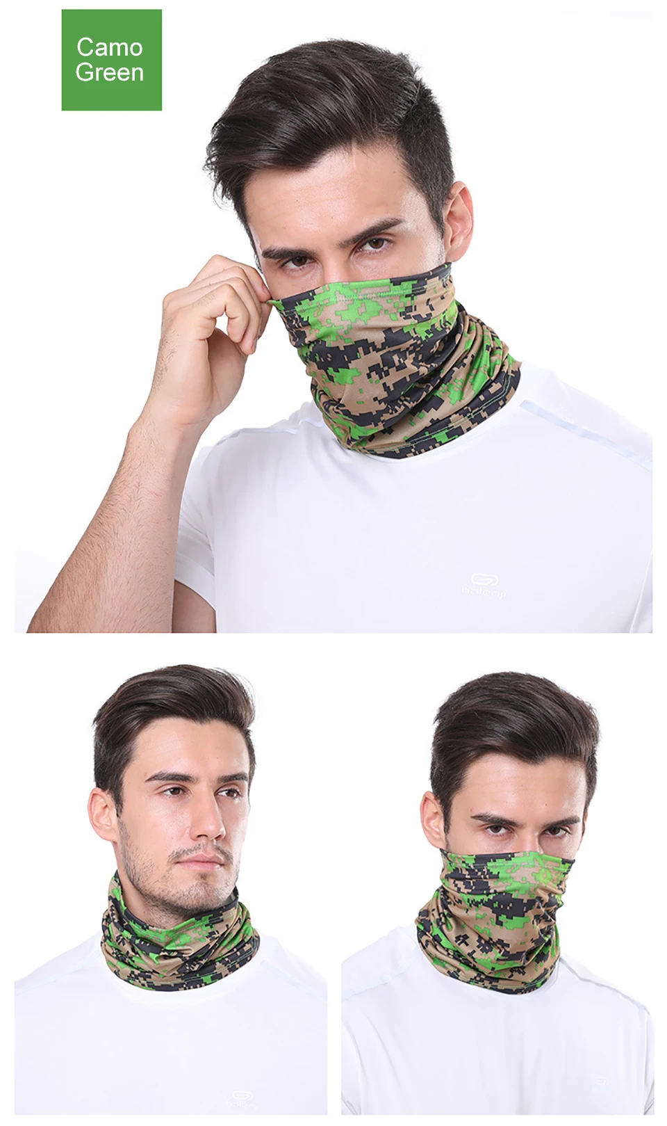 GTUBIKE Ice Silk Bandana Neck Gaiter Breathable UV Protection Hiking Face Mask Outdoor Sports Sunscreen Fishing Face Cover Scarf