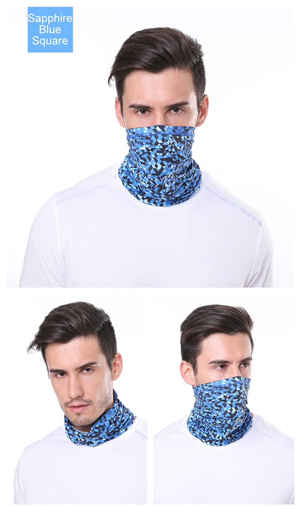 GTUBIKE Ice Silk Bandana Neck Gaiter Breathable UV Protection Hiking Face Mask Outdoor Sports Sunscreen Fishing Face Cover Scarf