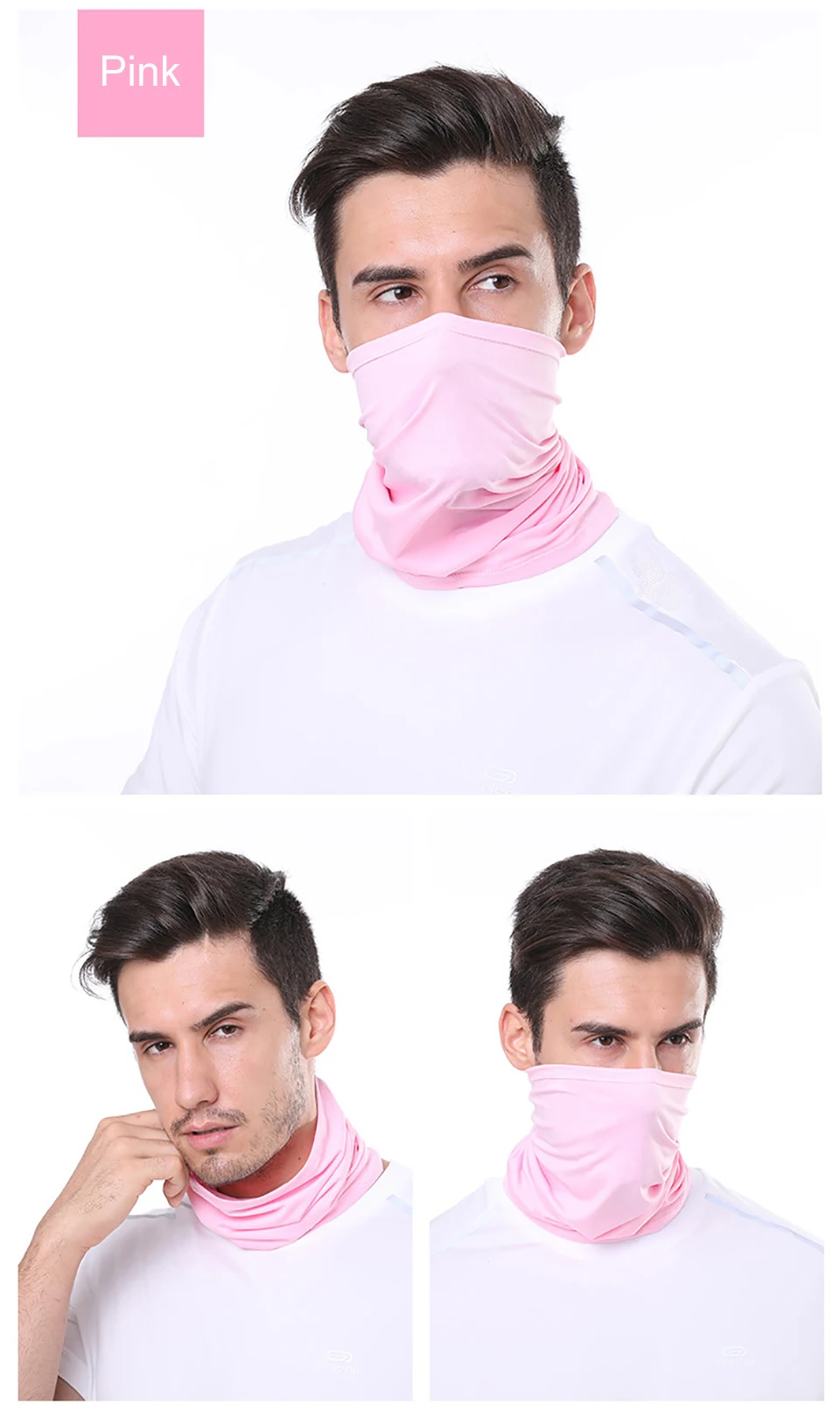 GTUBIKE Ice Silk Bandana Neck Gaiter Breathable UV Protection Hiking Face Mask Outdoor Sports Sunscreen Fishing Face Cover Scarf