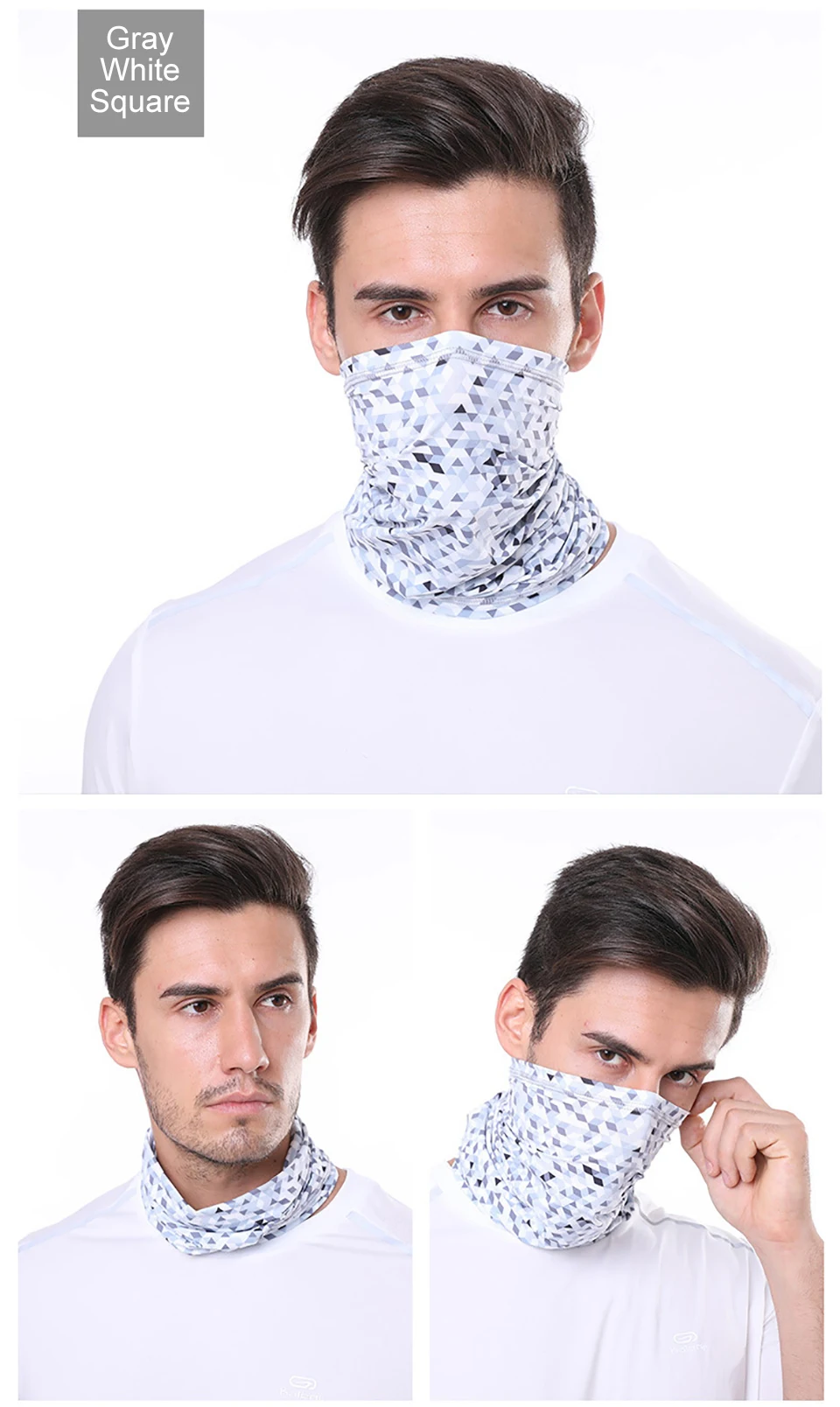 GTUBIKE Ice Silk Bandana Neck Gaiter Breathable UV Protection Hiking Face Mask Outdoor Sports Sunscreen Fishing Face Cover Scarf