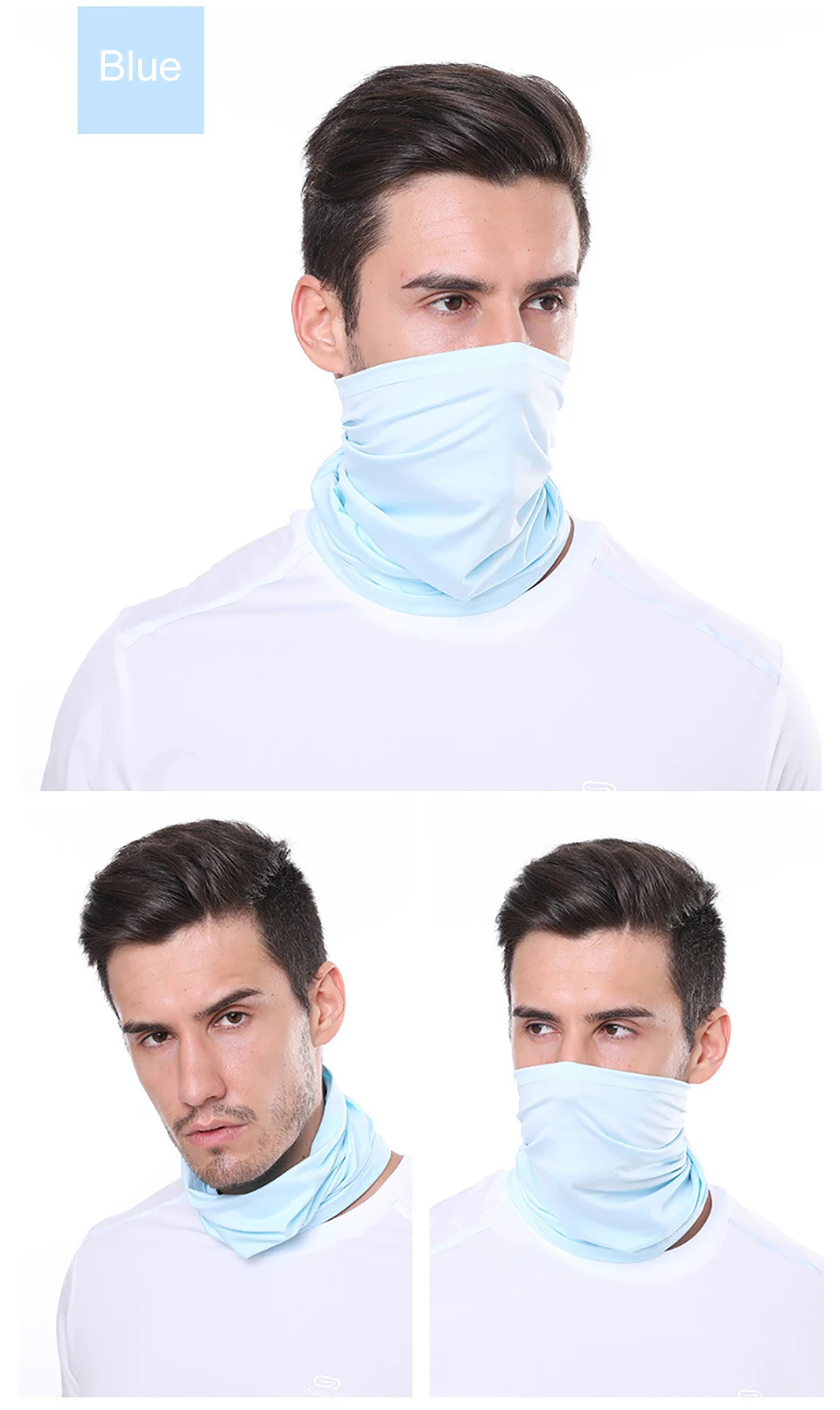 GTUBIKE Ice Silk Bandana Neck Gaiter Breathable UV Protection Hiking Face Mask Outdoor Sports Sunscreen Fishing Face Cover Scarf