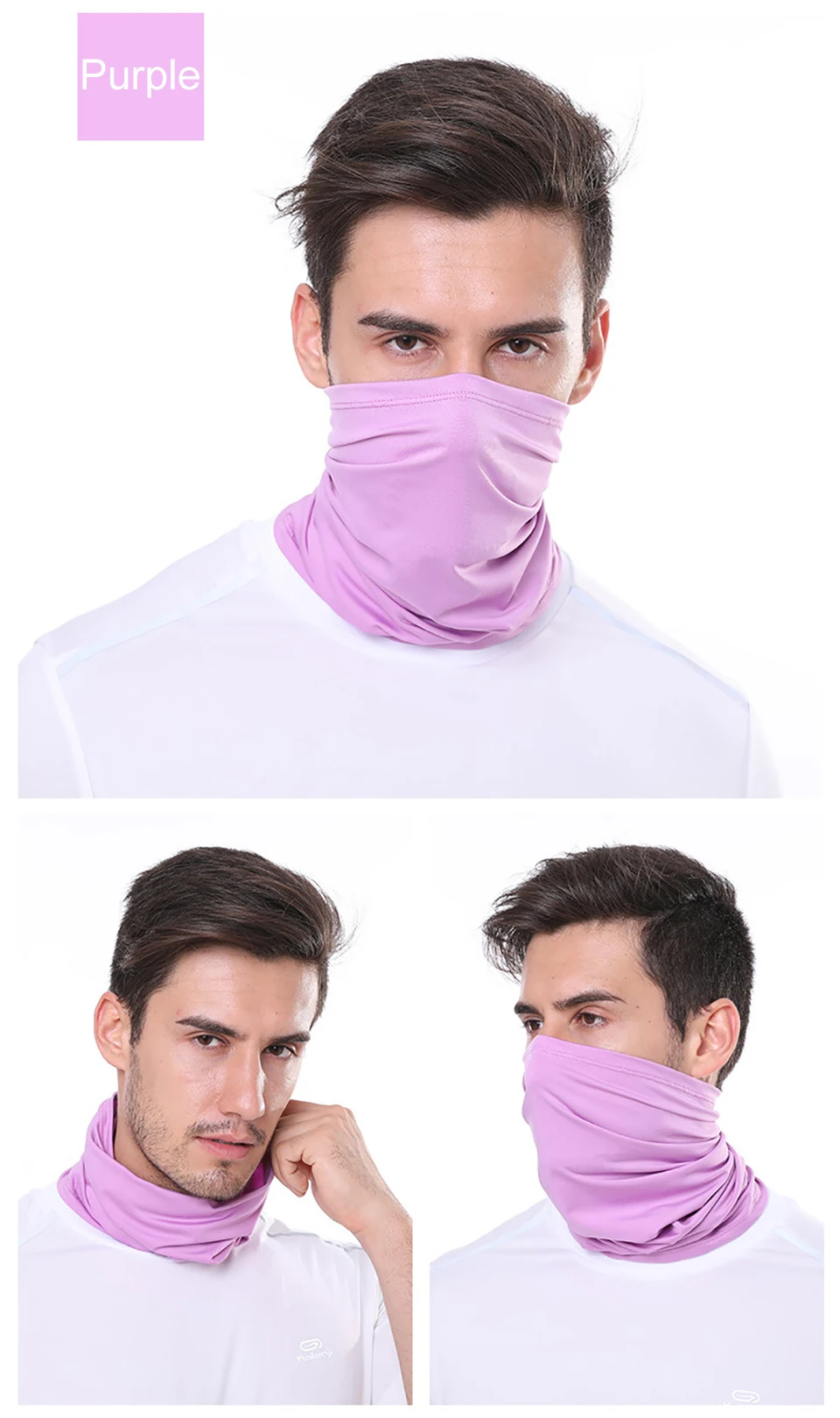 GTUBIKE Ice Silk Bandana Neck Gaiter Breathable UV Protection Hiking Face Mask Outdoor Sports Sunscreen Fishing Face Cover Scarf