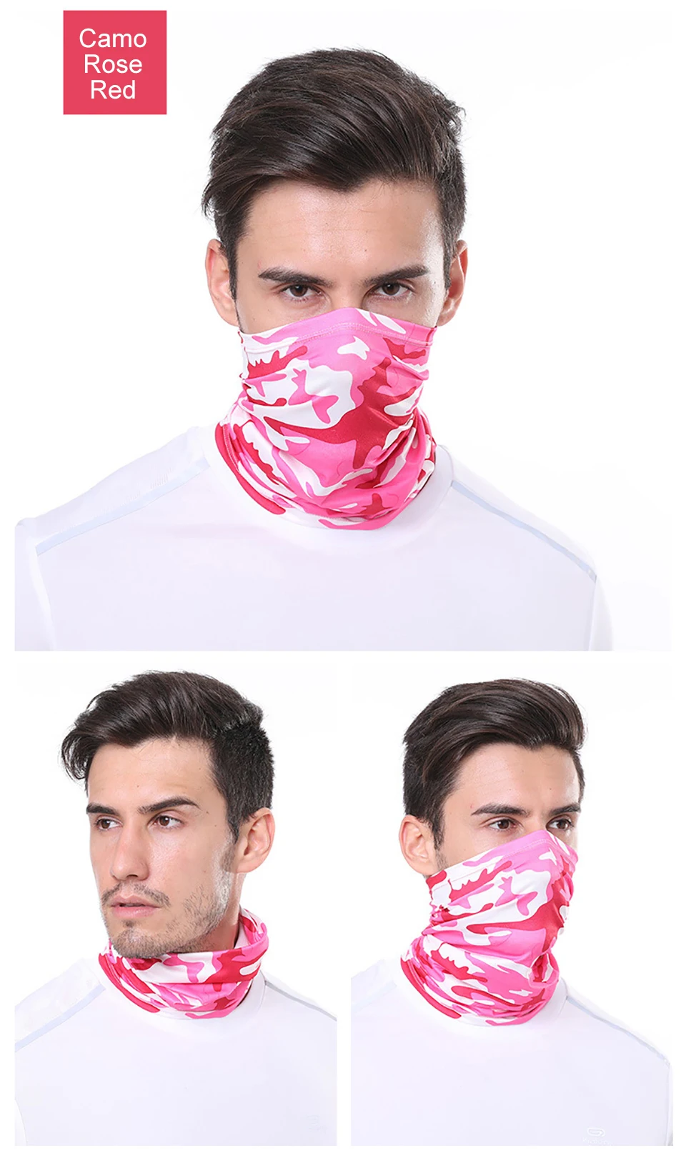 GTUBIKE Ice Silk Bandana Neck Gaiter Breathable UV Protection Hiking Face Mask Outdoor Sports Sunscreen Fishing Face Cover Scarf