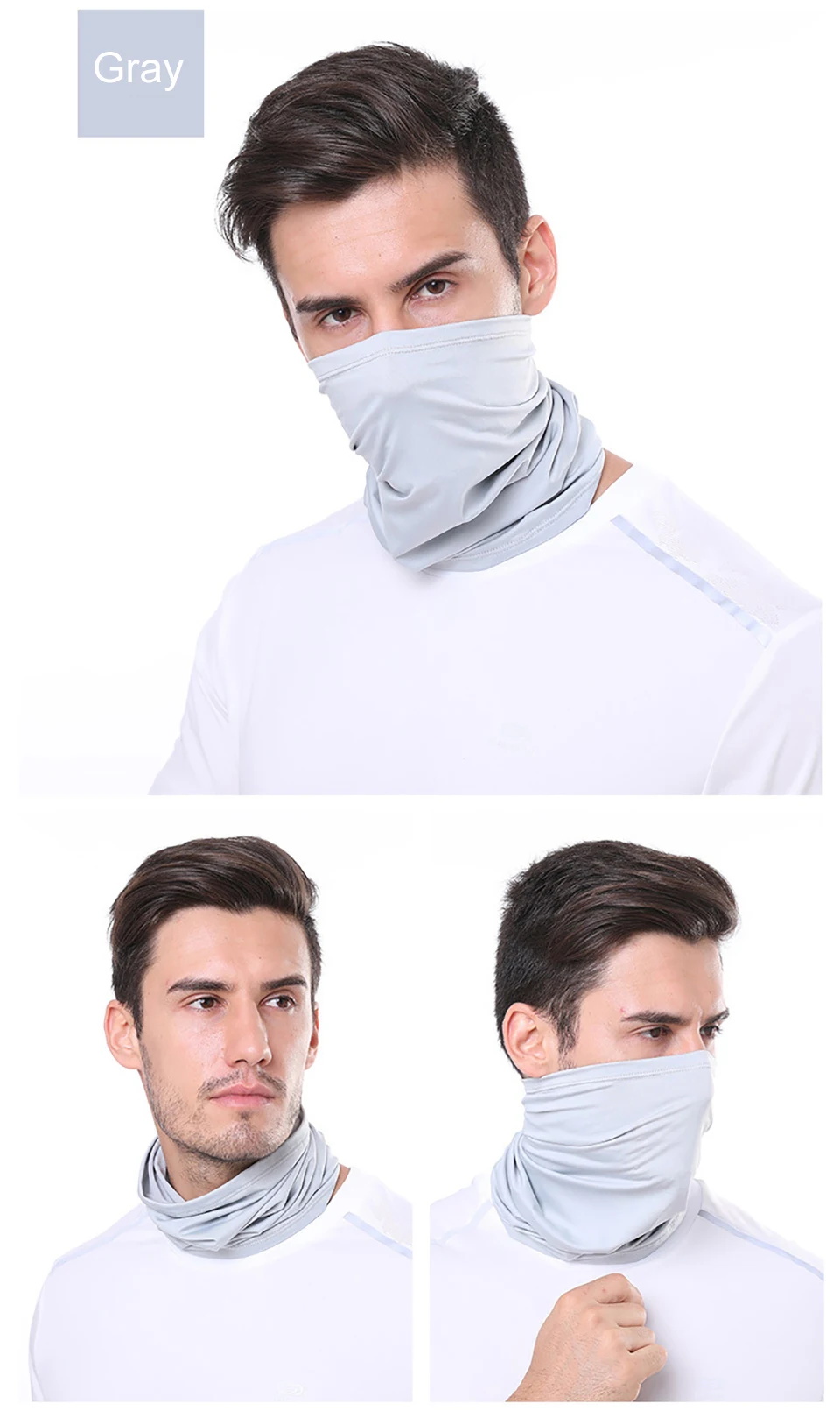 GTUBIKE Ice Silk Bandana Neck Gaiter Breathable UV Protection Hiking Face Mask Outdoor Sports Sunscreen Fishing Face Cover Scarf