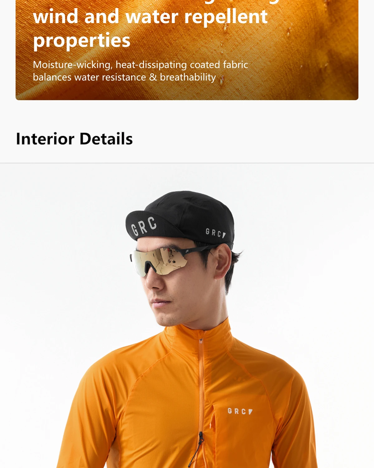 GRC Cycling Apparel Unisex Tech Wind Jacket Windproof Breathable for Outdoor Cycling
