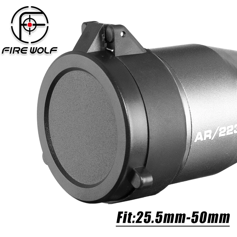 FIRE WOLF Scope Lens Cover Spring Up Quick Flip Openning Lens Dustproof Cover Telescope Cap For 30-64MM Caliber