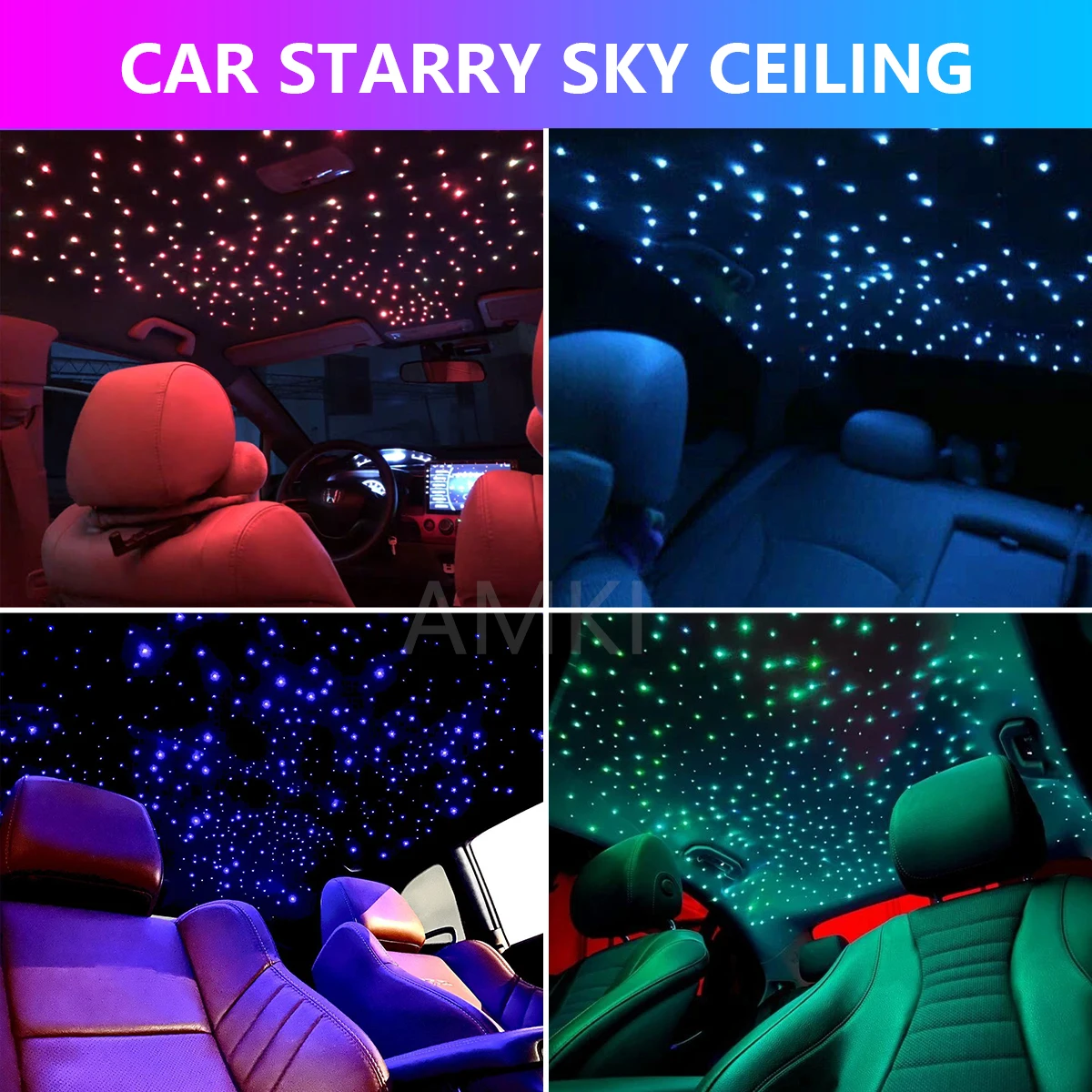 16W RGBW Twinkle Starry Sky Car Star Ceiling Light Smart APP Bluetooth Roof Star Car Accessories Interior