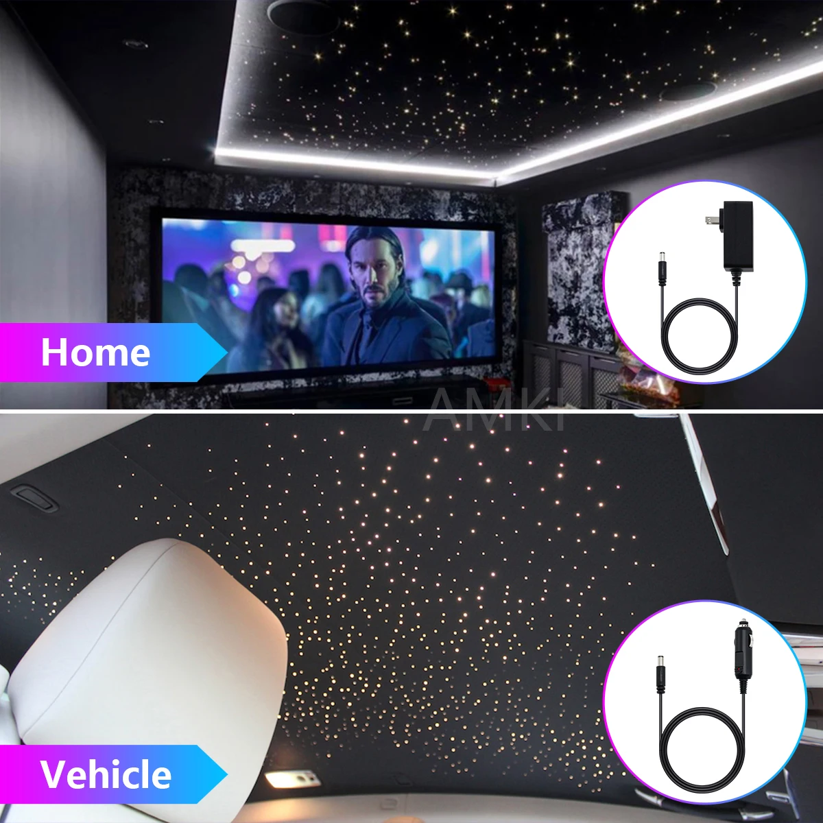 16W RGBW Twinkle Starry Sky Car Star Ceiling Light Smart APP Bluetooth Roof Star Car Accessories Interior