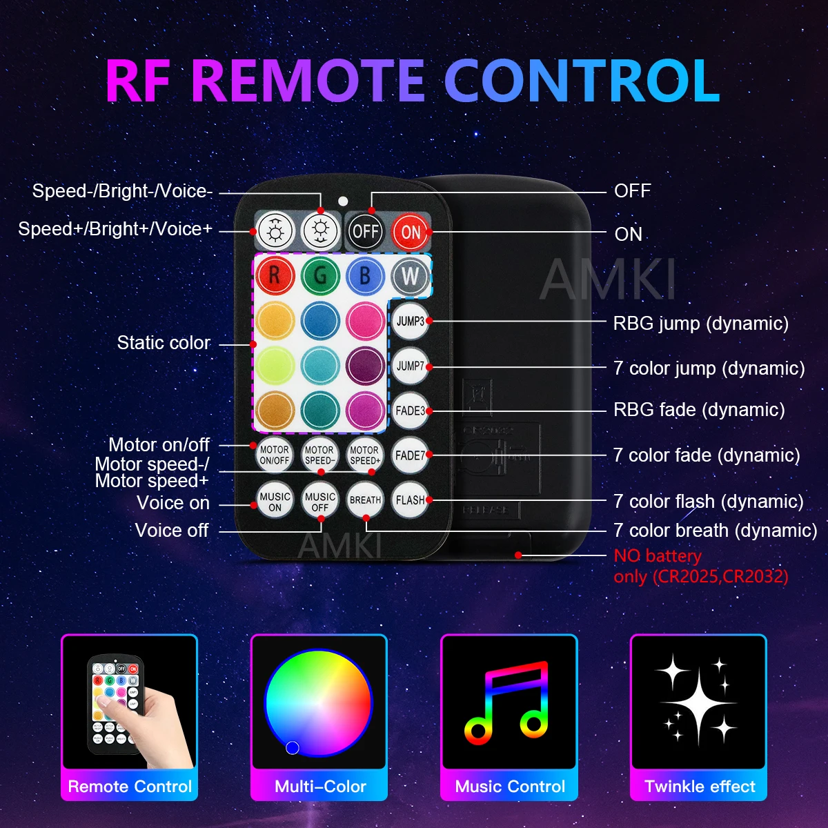16W RGBW Twinkle Starry Sky Car Star Ceiling Light Smart APP Bluetooth Roof Star Car Accessories Interior
