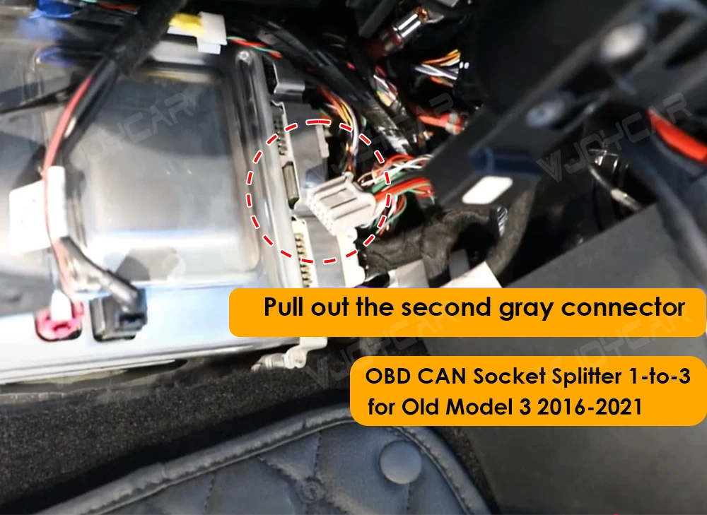for Tesla OBD Splitter 1-to-3 OBD CAN Socket Plug 12PIN 20PIN 26PIN One-to-Three Plug Adapter Right Front Door A-pillar