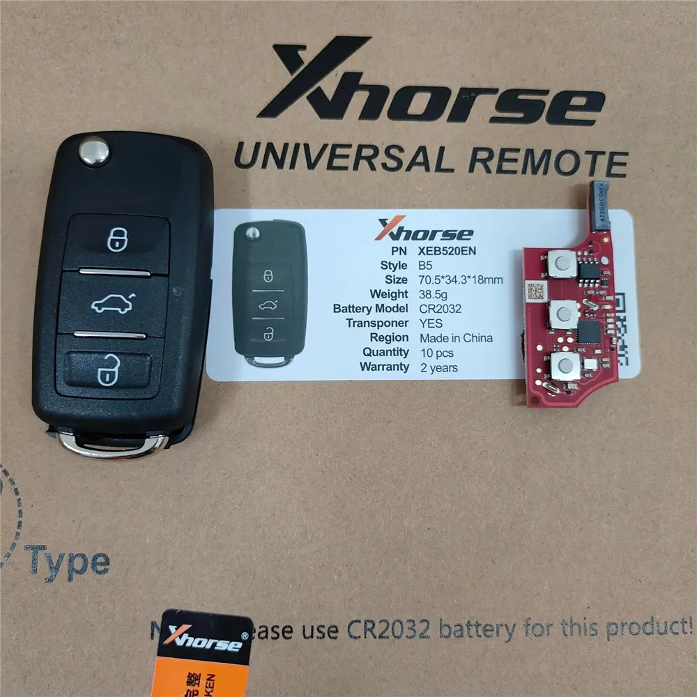 5pcs Xhorse XEB520EN Upgrade of XEB510EN B5 with XT27B Super Chip 3 Buttons Remote Key for Volkswagen Car Keys for VVDI Key Tool