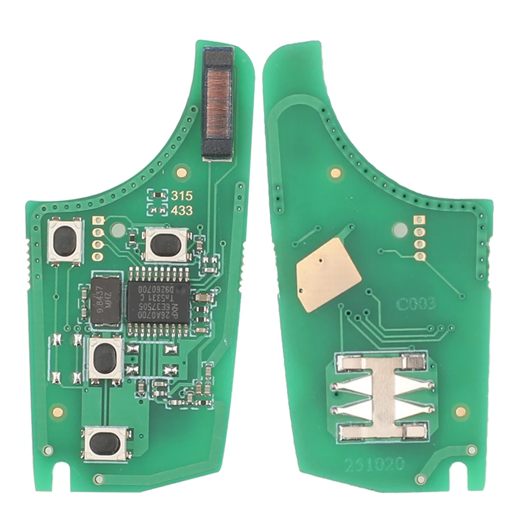 jingyuqin 10pcs Car Remote Key Electronic Circuit Board for Chevrolet Malibu Cruze Aveo Spark Sail Opel Buick 315/433MHz ID46