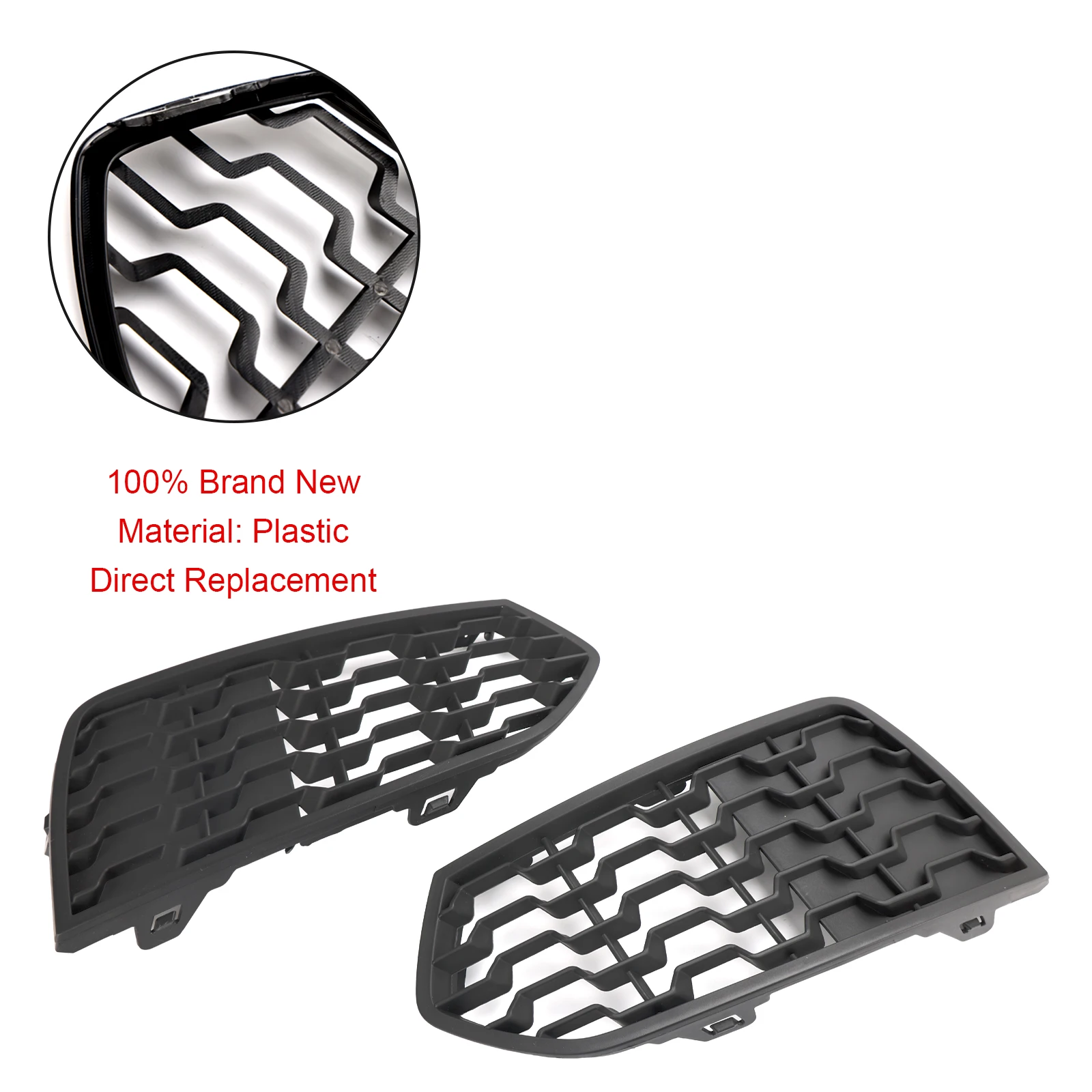 Areyourshop 2PCS Front Bumper M Sport Fog Light Grilles Grill Fit for BMW F22 F23 2012 2013 2014 2015 2016 2017 51118056797
