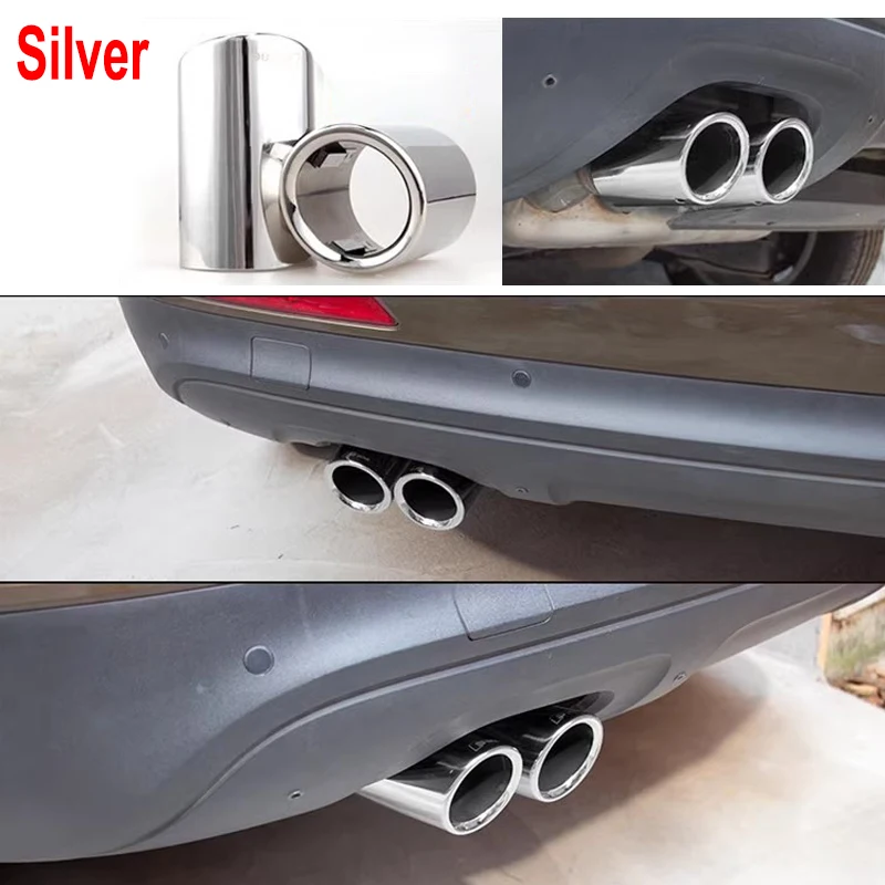 Car Tailpipe Exhaust Muffler Tip Pipe Cover For VW Touran 5T1 TIGUAN MK2 GOLF MK7 POLO 6R JETTA MK6 Auto Accessories