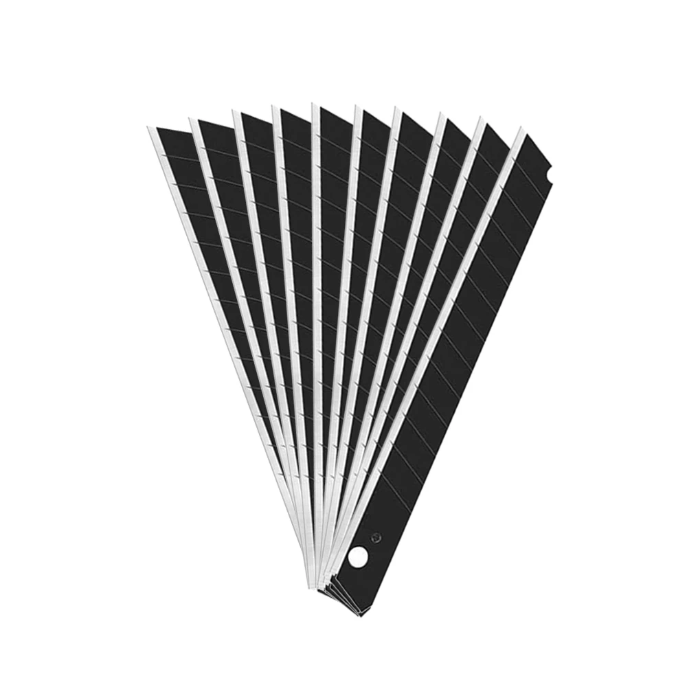 100Pcs Carbon Steel Replacement Black Blades 30/60 Degree Snap Off Knife Cutter Spare Blade Car Wrap Vinyl Film Cutting Tools