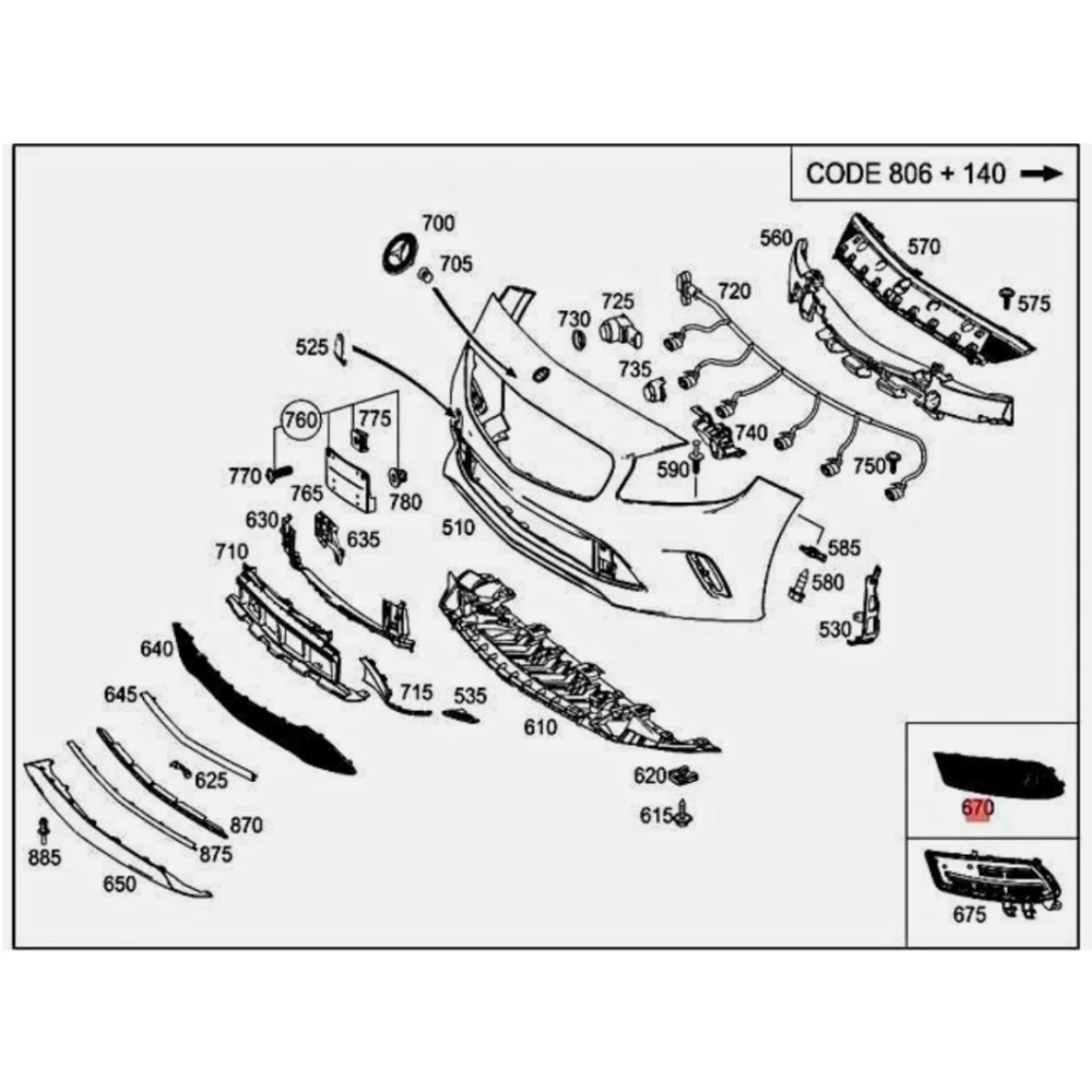 Front Bumper Vent A1768853522 A1768853622 For Mercedes Benz A-Class W176 A180 A200 A260 2013-2018