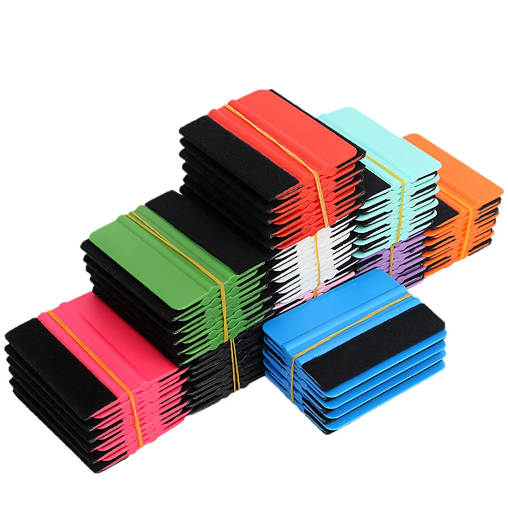 ALIWRAP 10pcs Vinyl Squeegee Applicator Felt Fabric Scraper for Vinyl Wrap Car Stickers Carbon Film Install Window Film Tinting