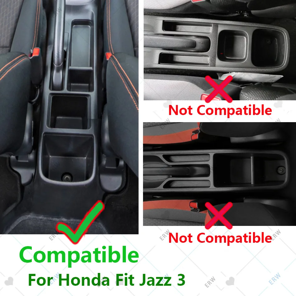 For Honda Jazz Armrest For Honda Fit Jazz 3 Car Armrest Box 2014-2019 Retrofit Accessorie Car Storage Box Simple installation