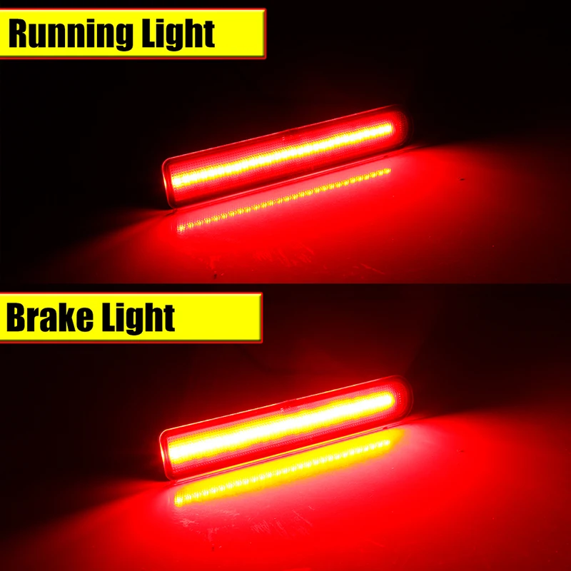 Red LED Car Rear Bumper Reflector Brake Tail Lights Fog Lights W/ Sequential Turn Signal Lights For 2007-2014 Toyota FJ Cruiser