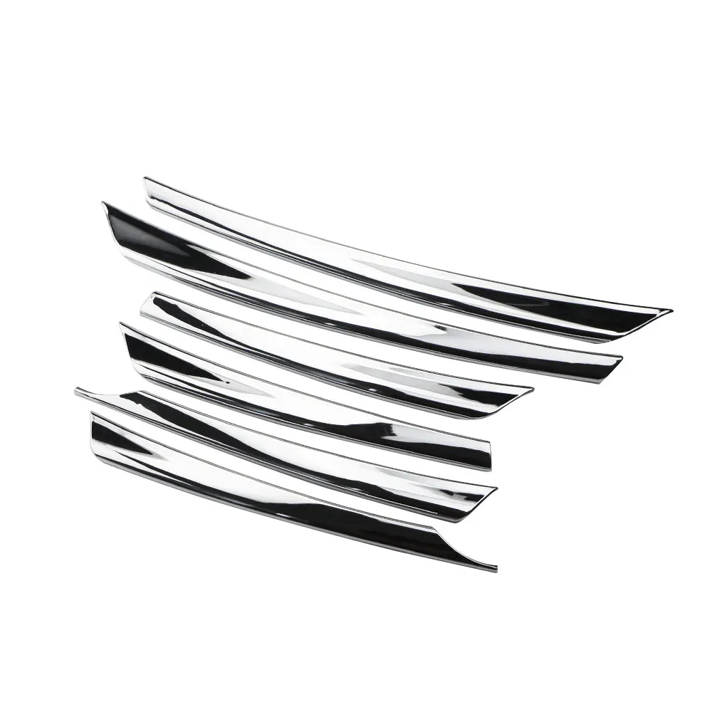 For Nissan Sunny N17 Versa 2014-2017 Car Front Mesh Grille Head Bumper Cover Trim Grille Sticker 6pcs/set ABS Chrome Accessories