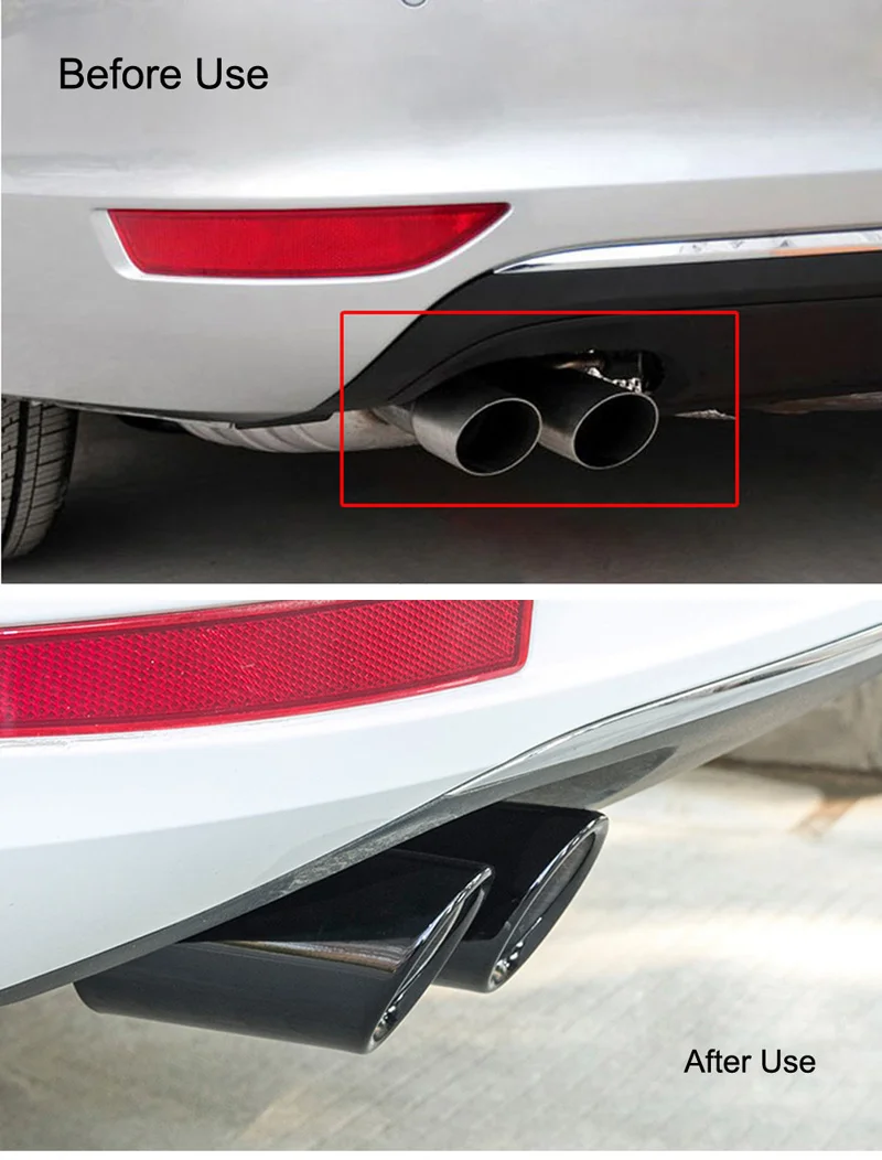 2Pcs/Set Stainless Steel Car Exhaust Muffler Tip Pipes Covers for Audi A1 A3 A4 TT 2009-2015/VW Volkswagen PASSAT
