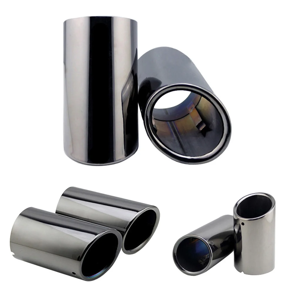 2Pcs/Set Stainless Steel Car Exhaust Muffler Tip Pipes Covers for Audi A1 A3 A4 TT 2009-2015/VW Volkswagen PASSAT