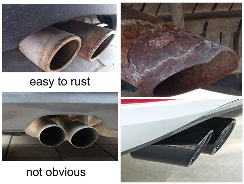 2Pcs/Set Stainless Steel Car Exhaust Muffler Tip Pipes Covers for Audi A1 A3 A4 TT 2009-2015/VW Volkswagen PASSAT